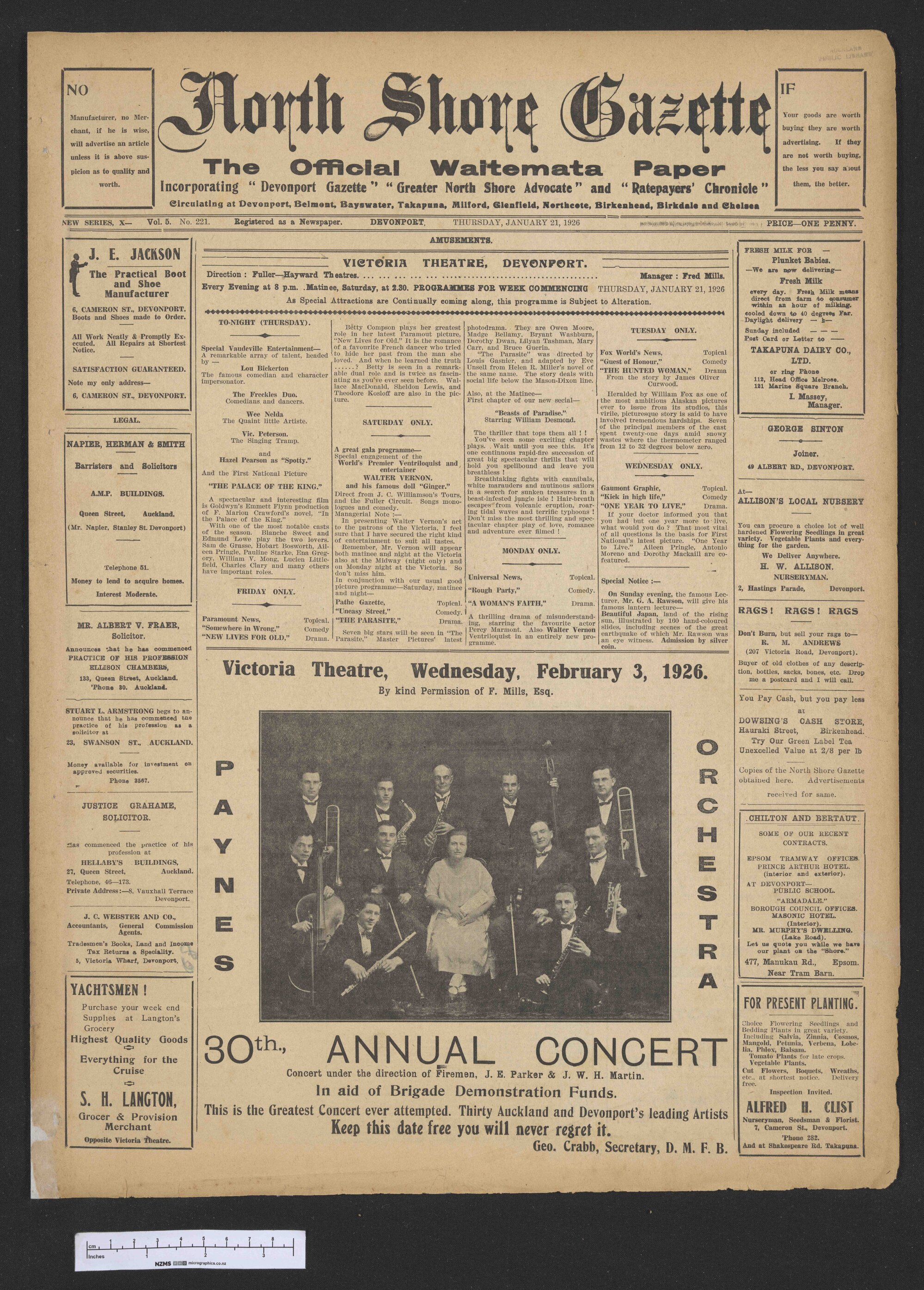 1926-01-21 North Shore Gazette