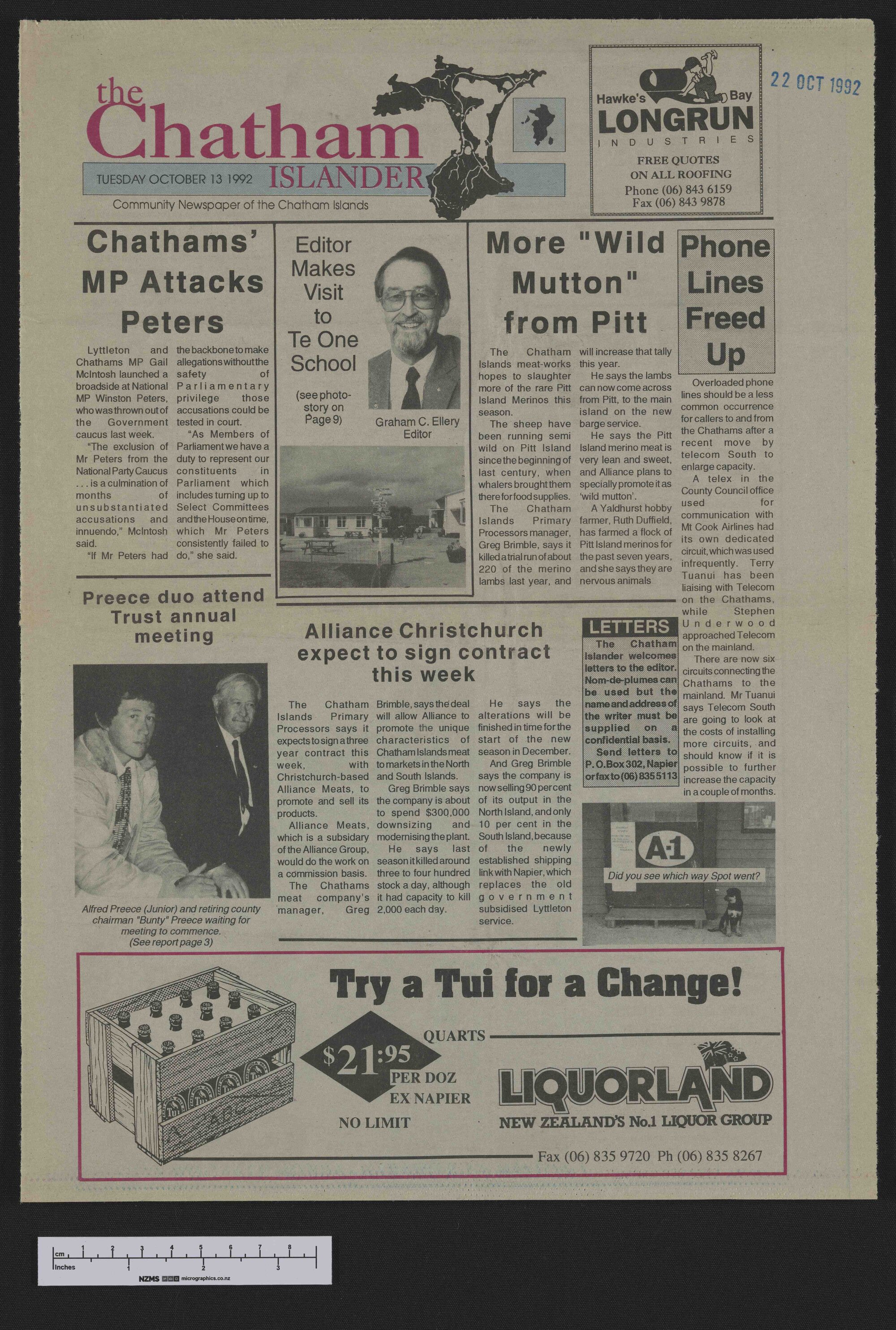 1992-10-13 Chatham Islander