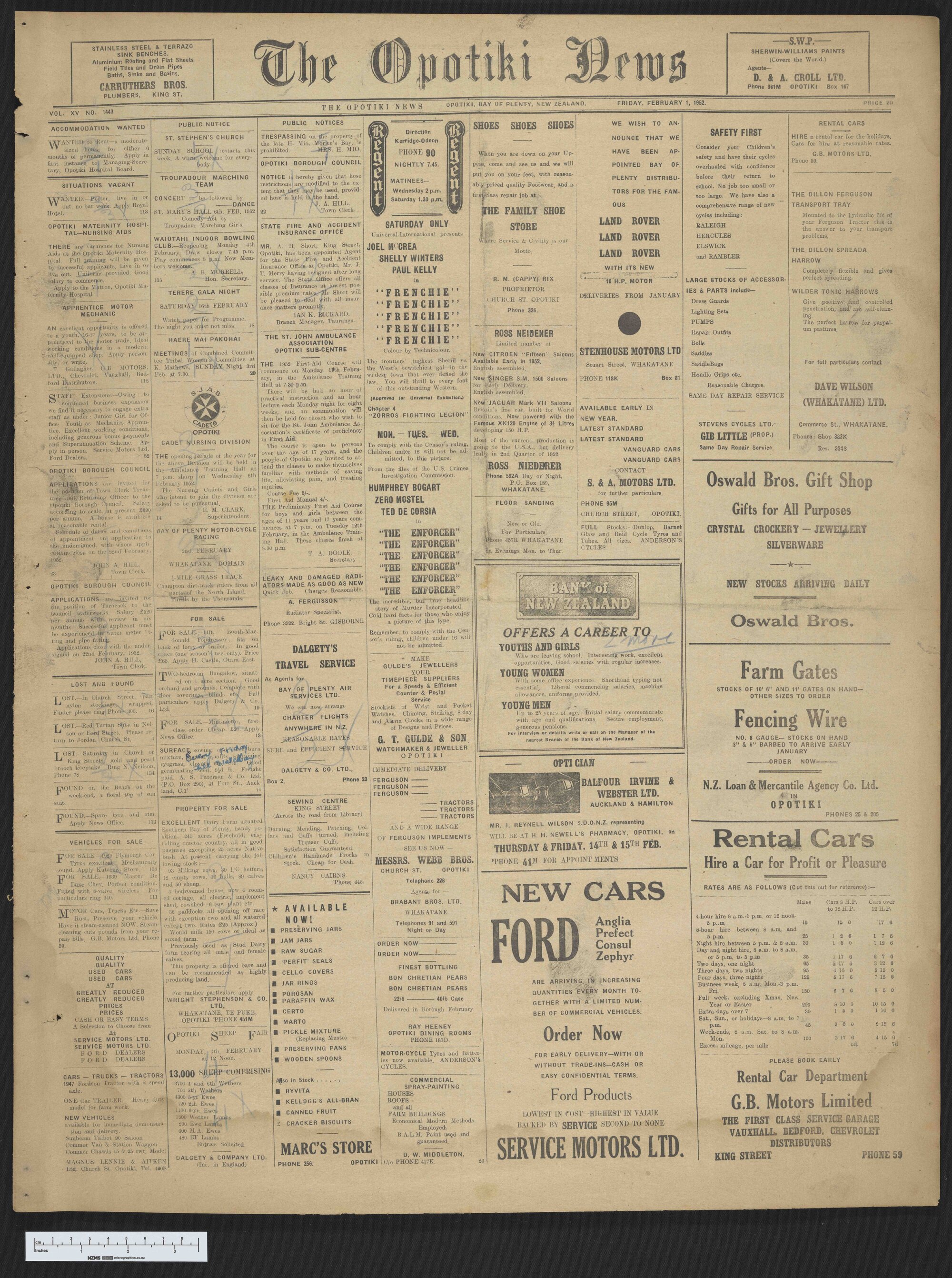 1952-02-01 Opotiki News