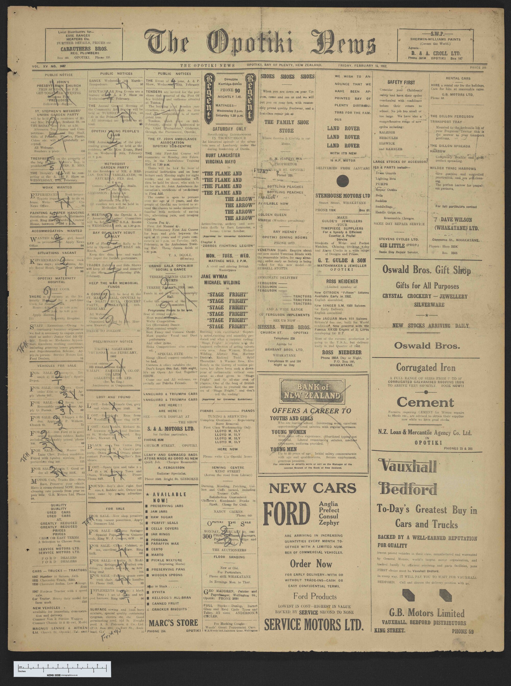 1952-02-15 Opotiki News