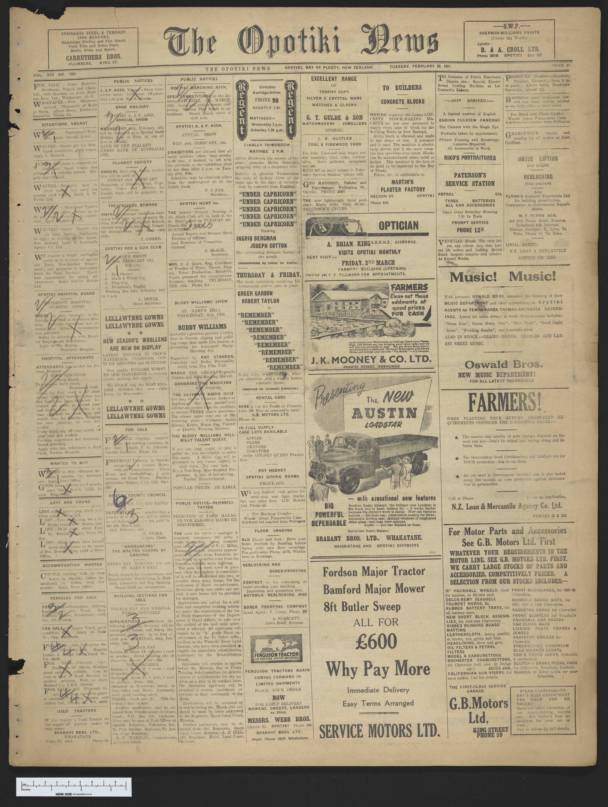 1951-02-20 Opotiki News