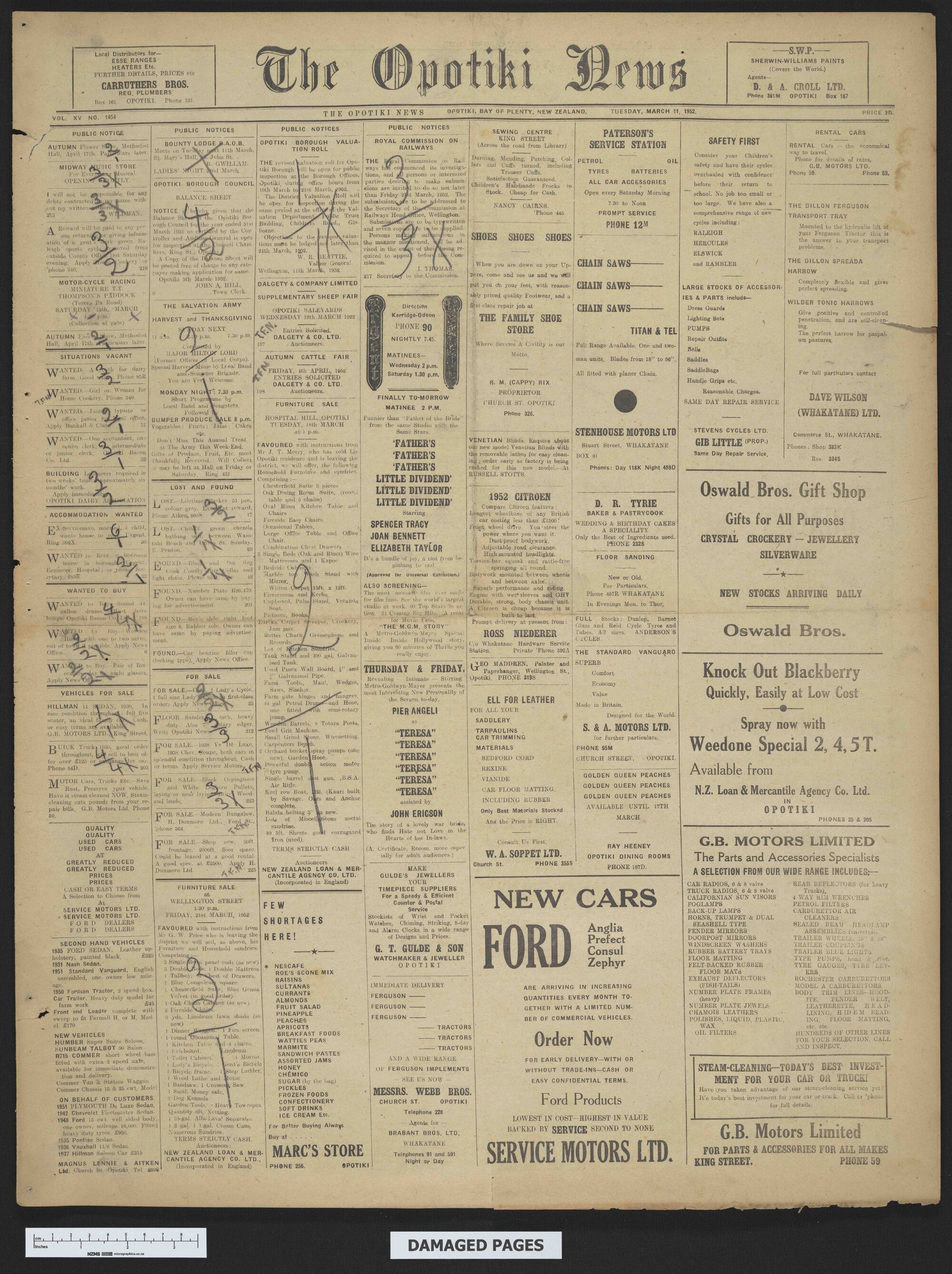 1952-03-11 Opotiki News