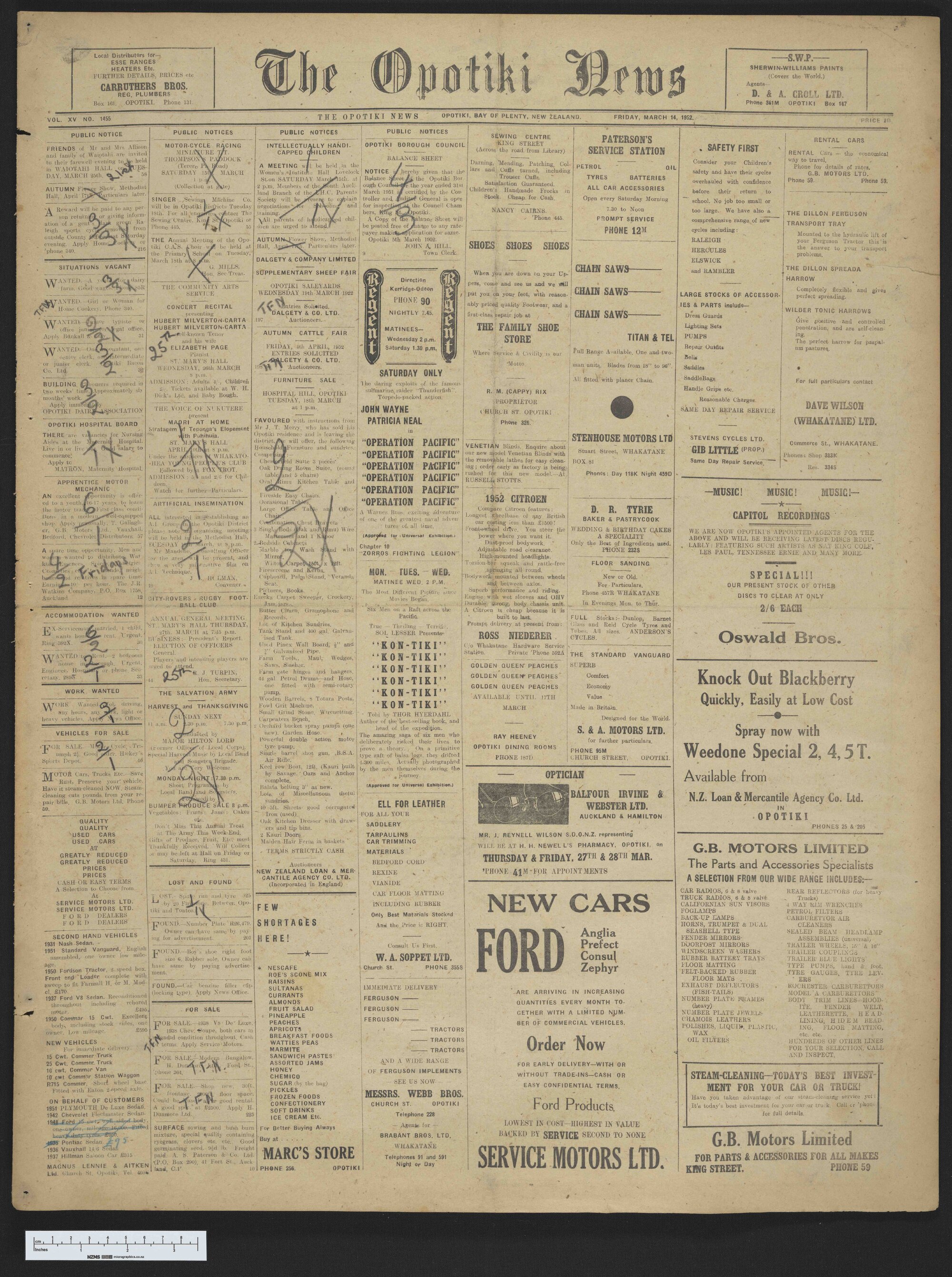1952-03-14 Opotiki News