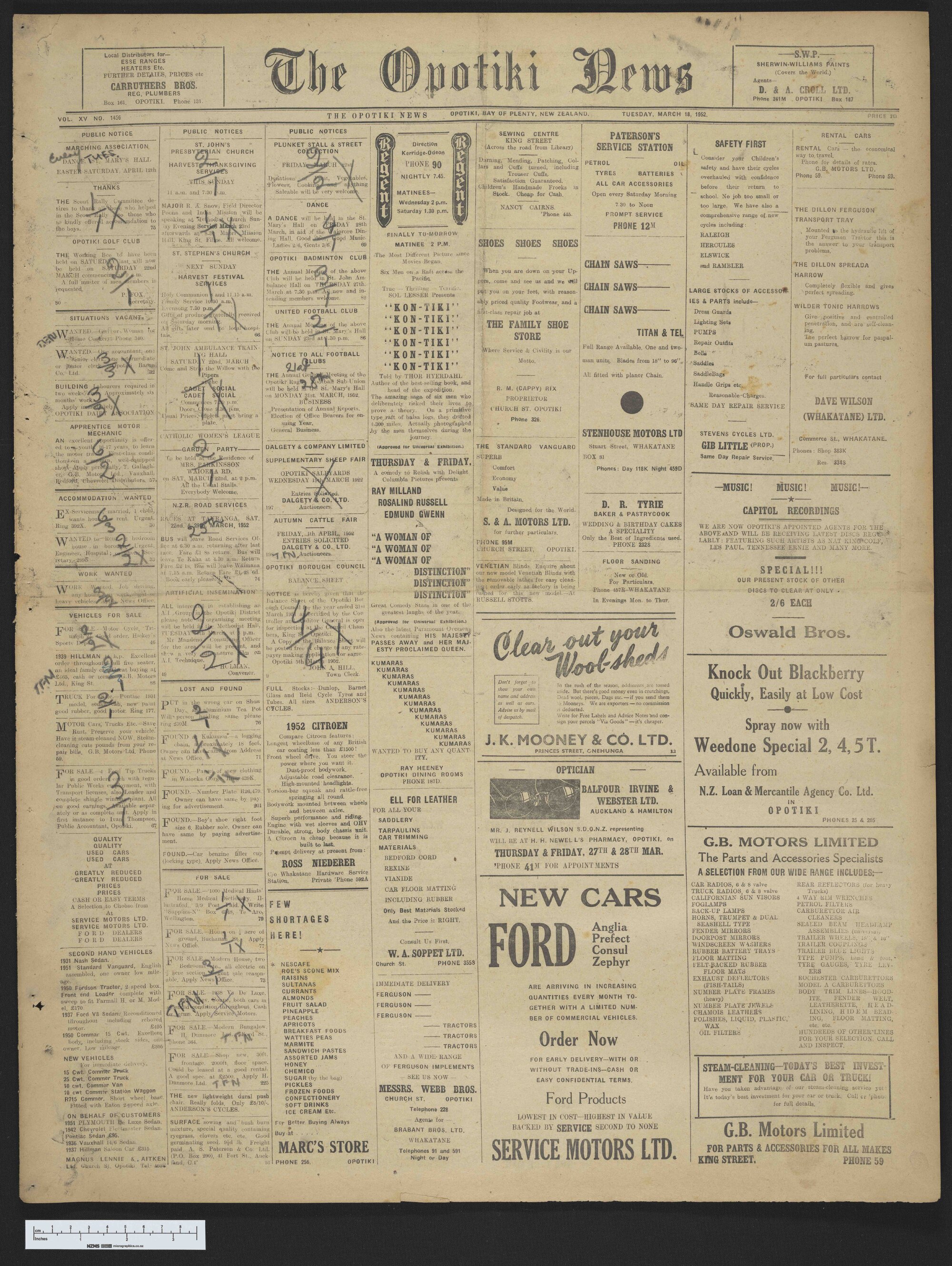 1952-03-18 Opotiki News