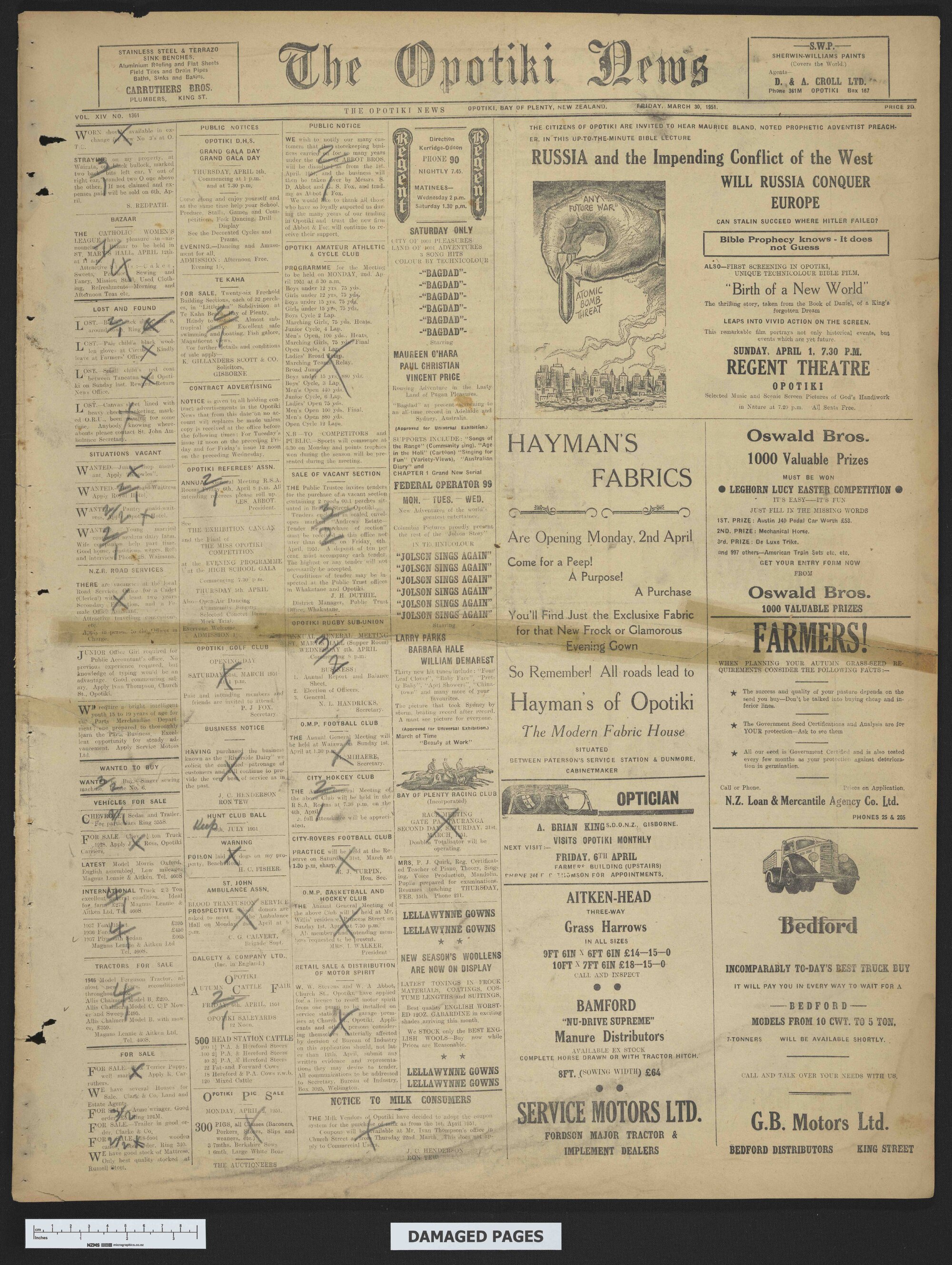 1951-03-30 Opotiki News