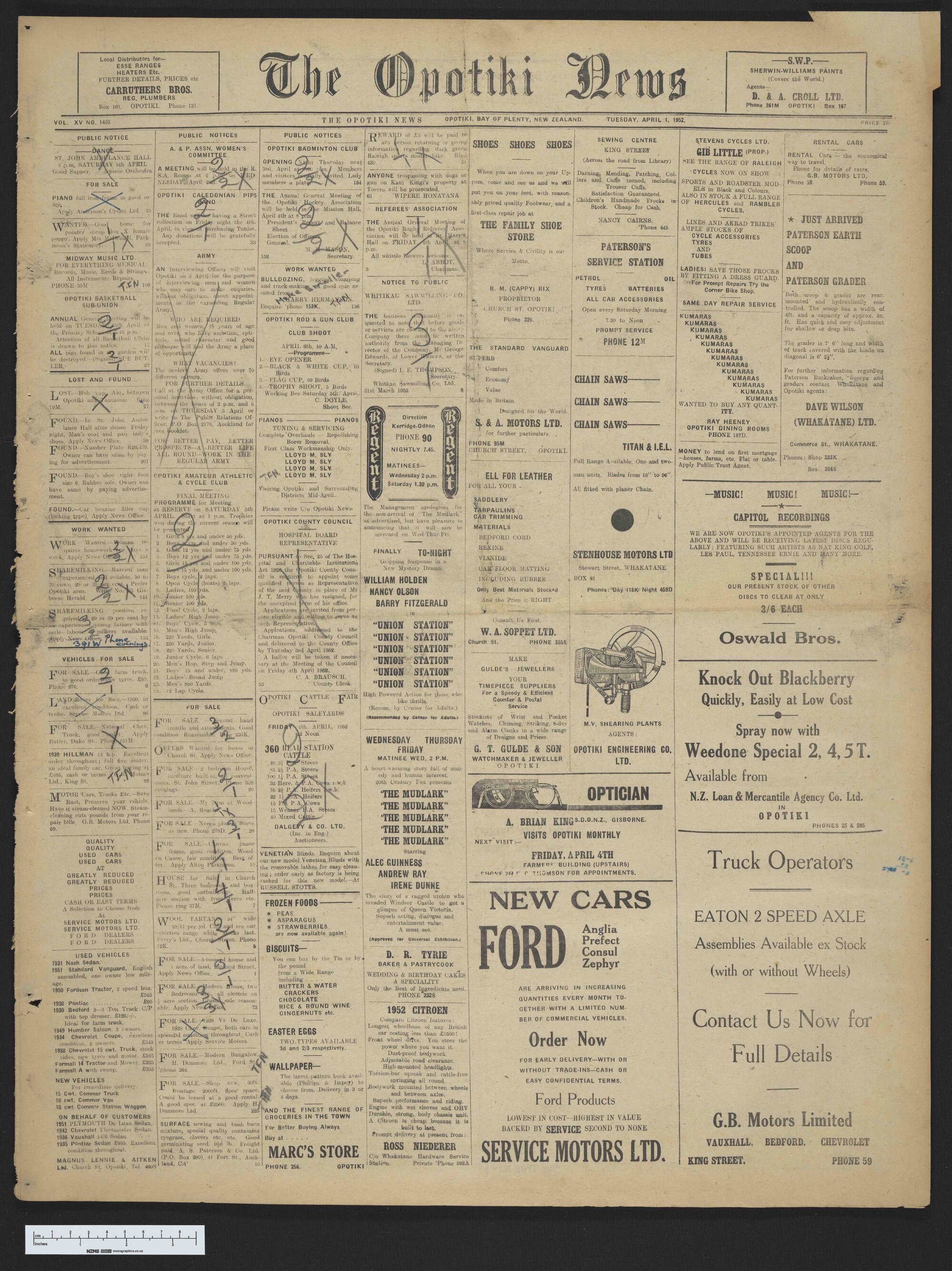 1952-04-01 Opotiki News
