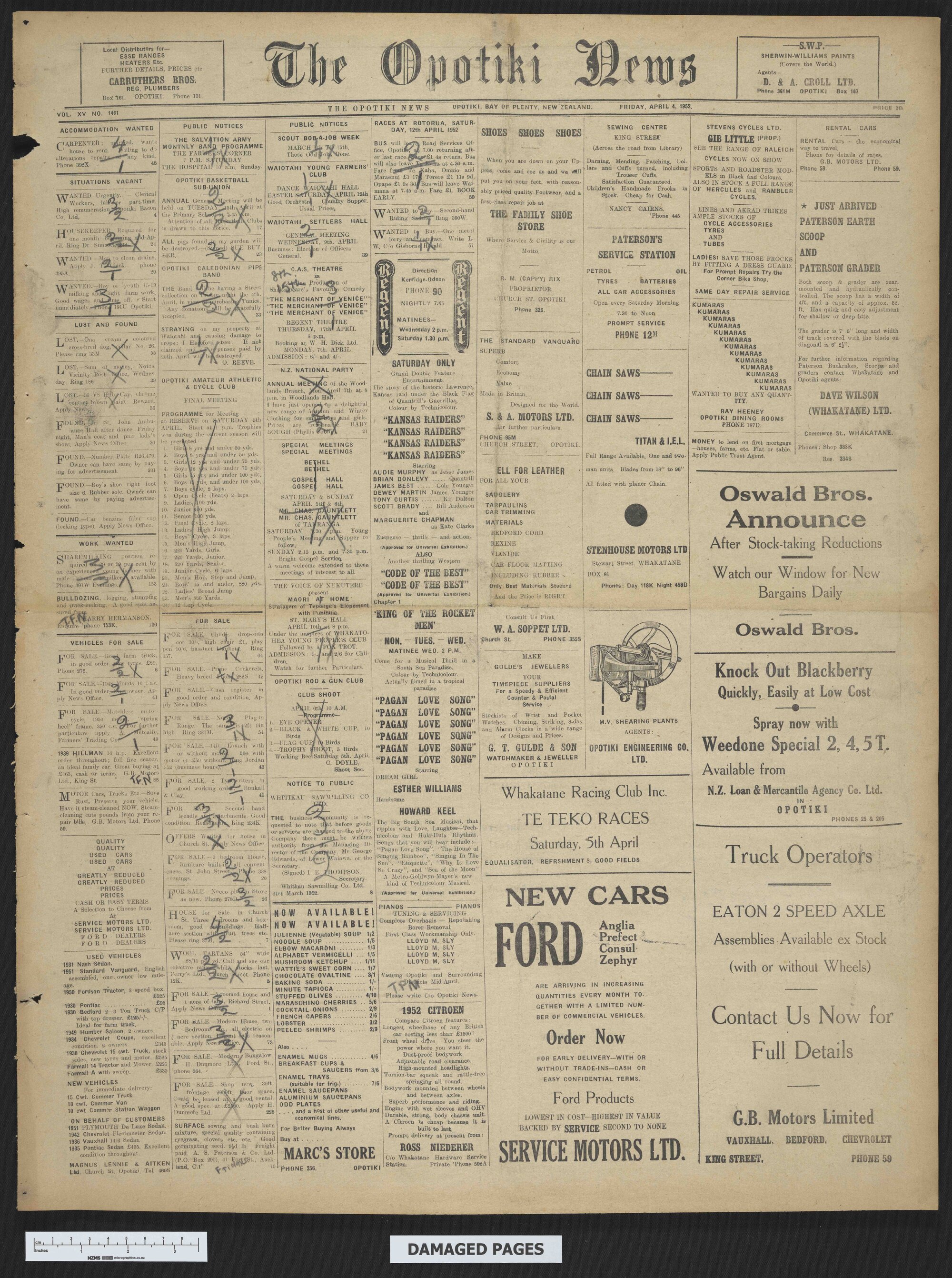 1952-04-04 Opotiki News