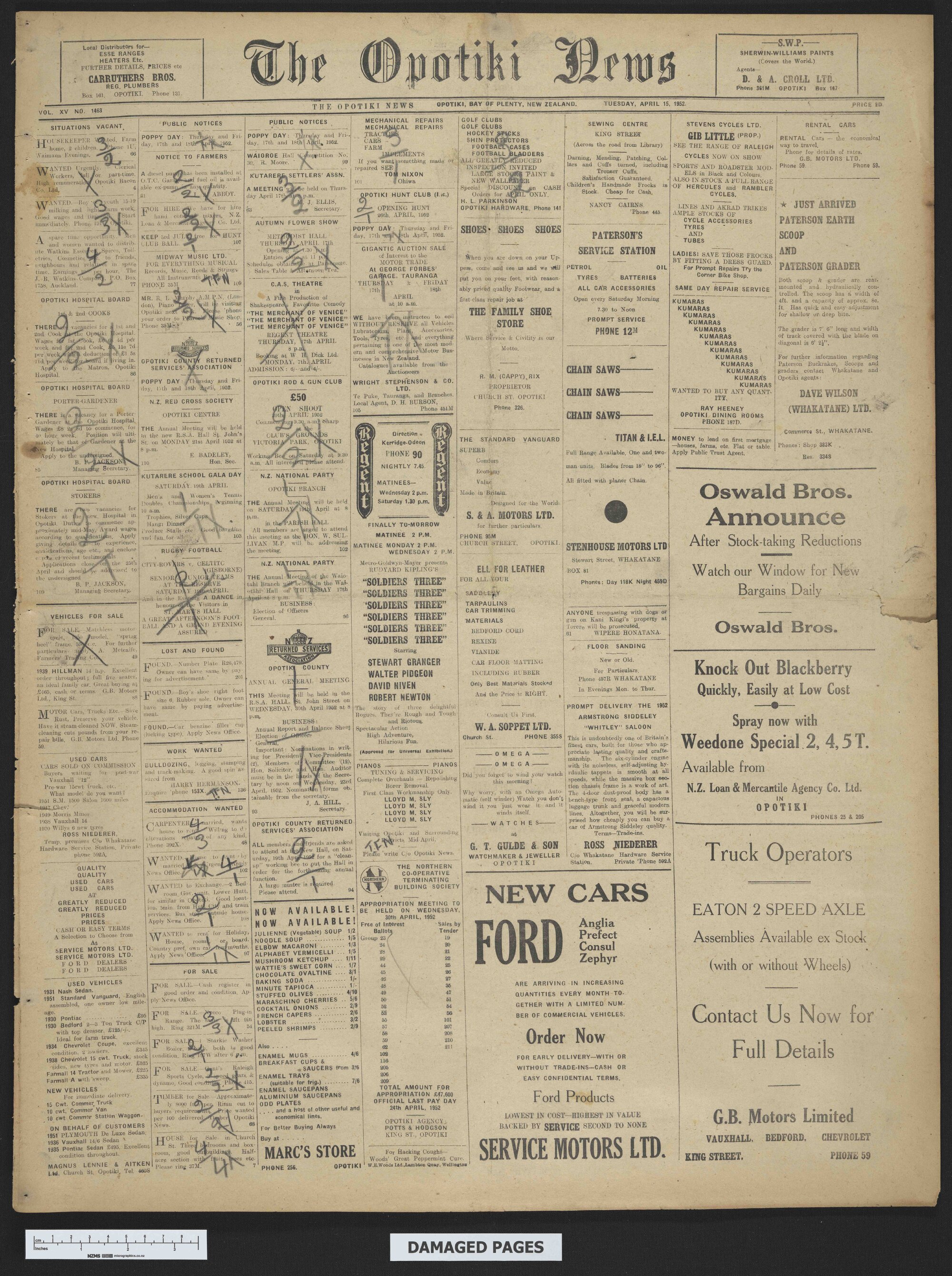 1952-04-15 Opotiki News