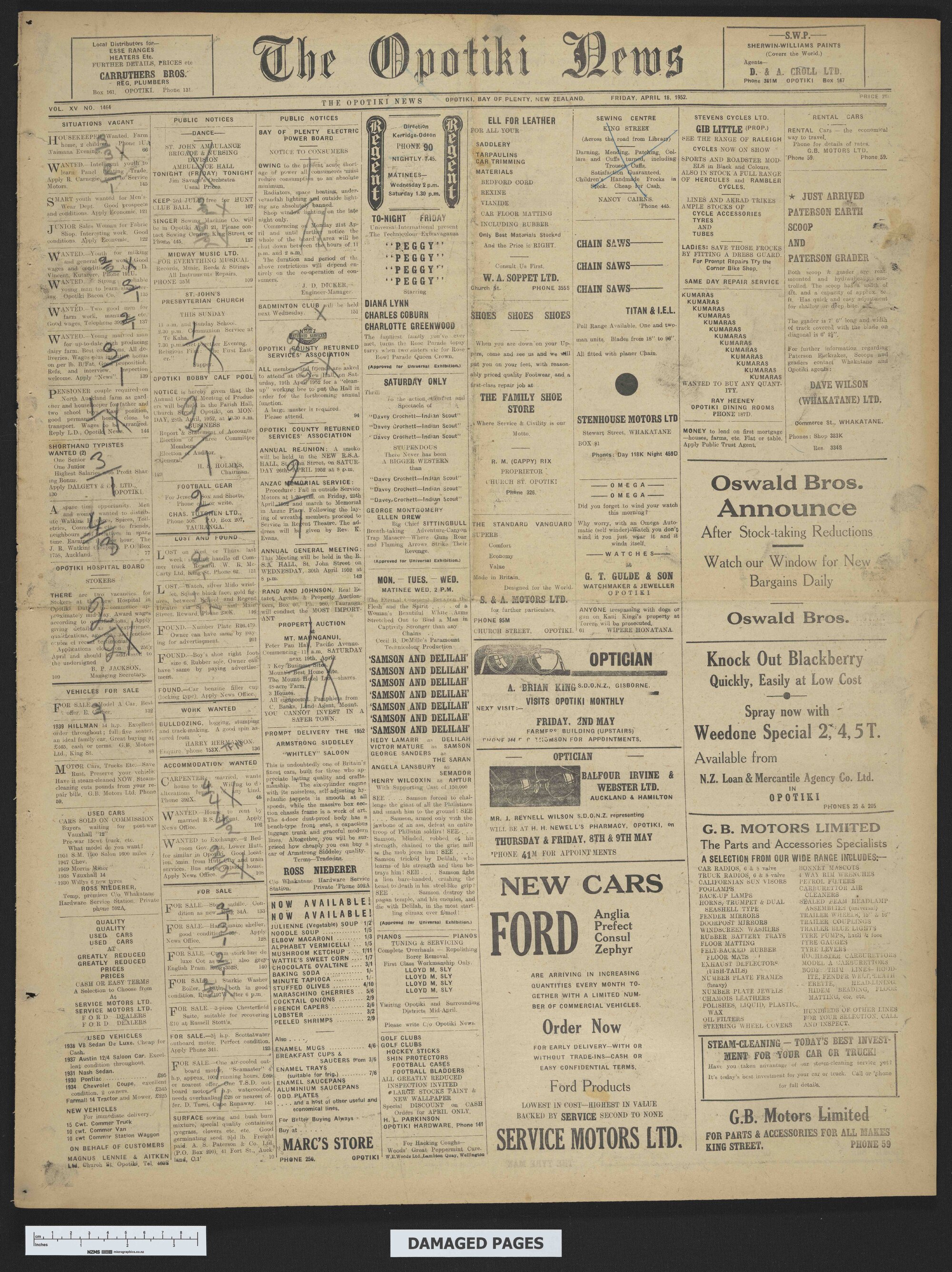 1952-04-18 Opotiki News