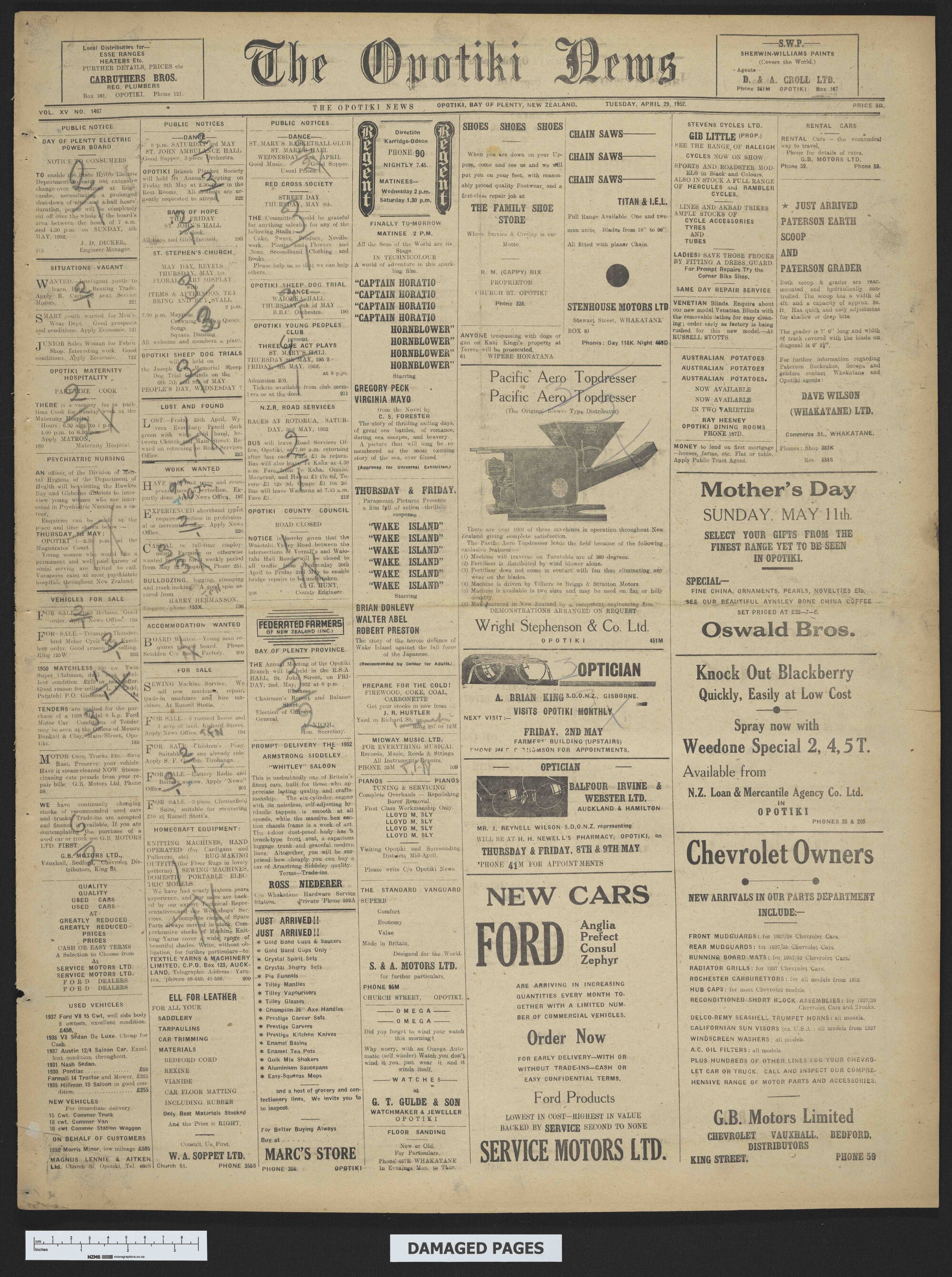 1952-04-29 Opotiki News