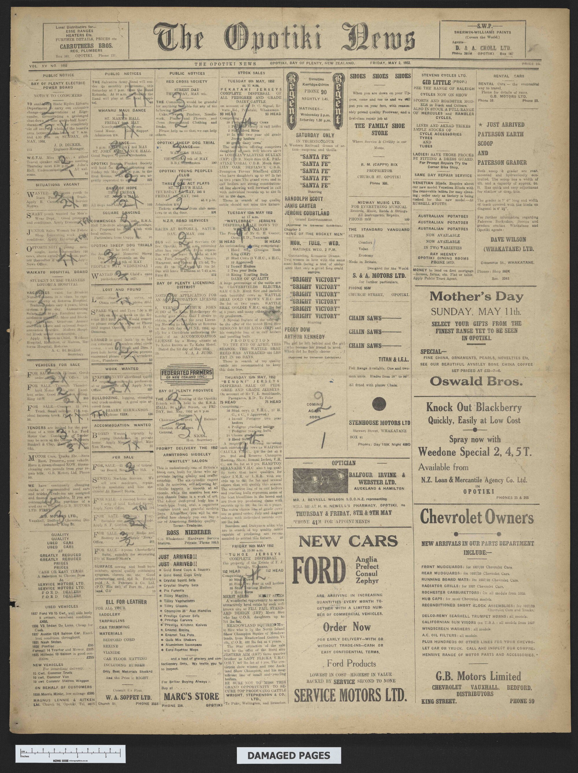 1952-05-02 Opotiki News