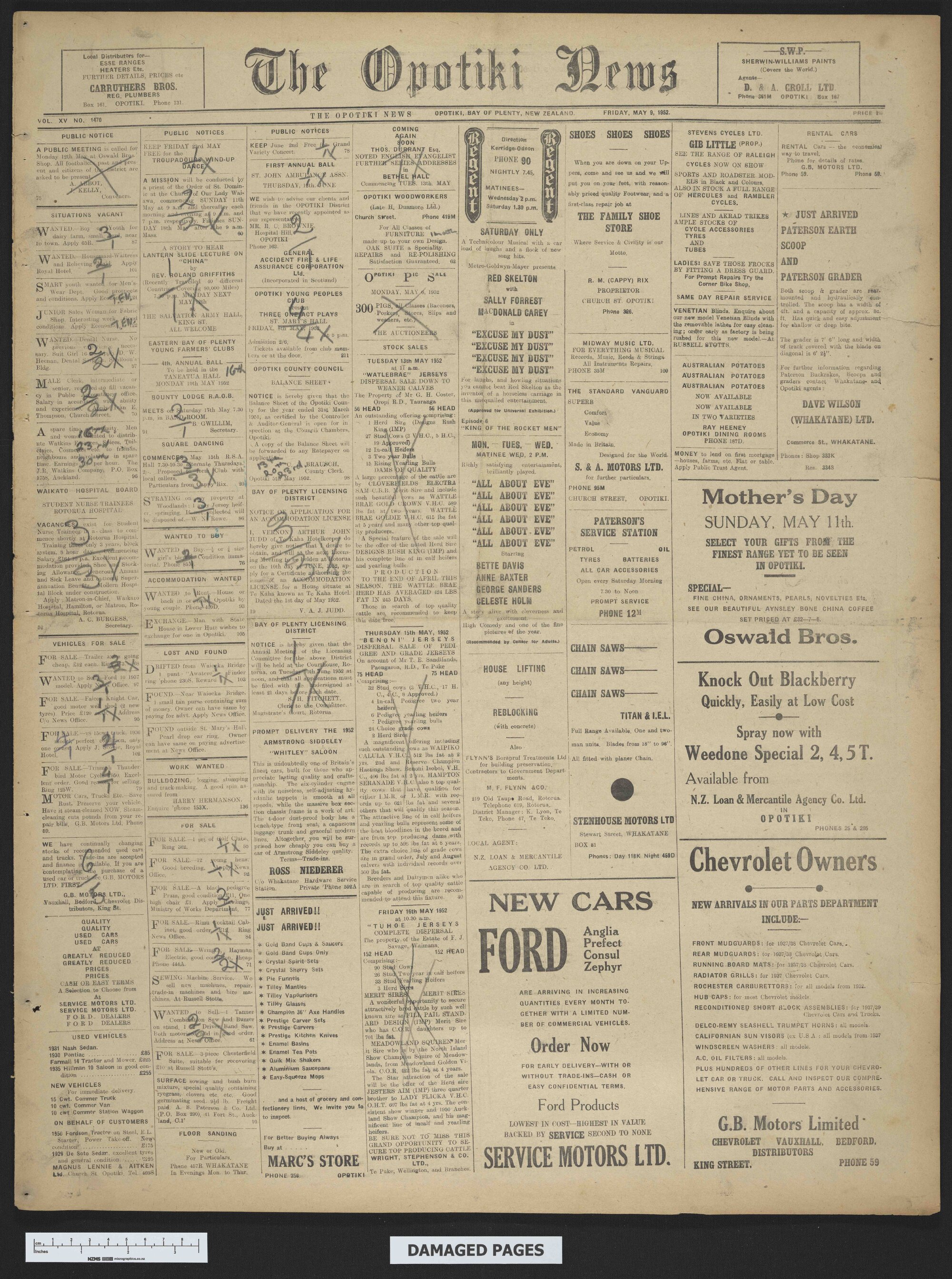 1952-05-09 Opotiki News