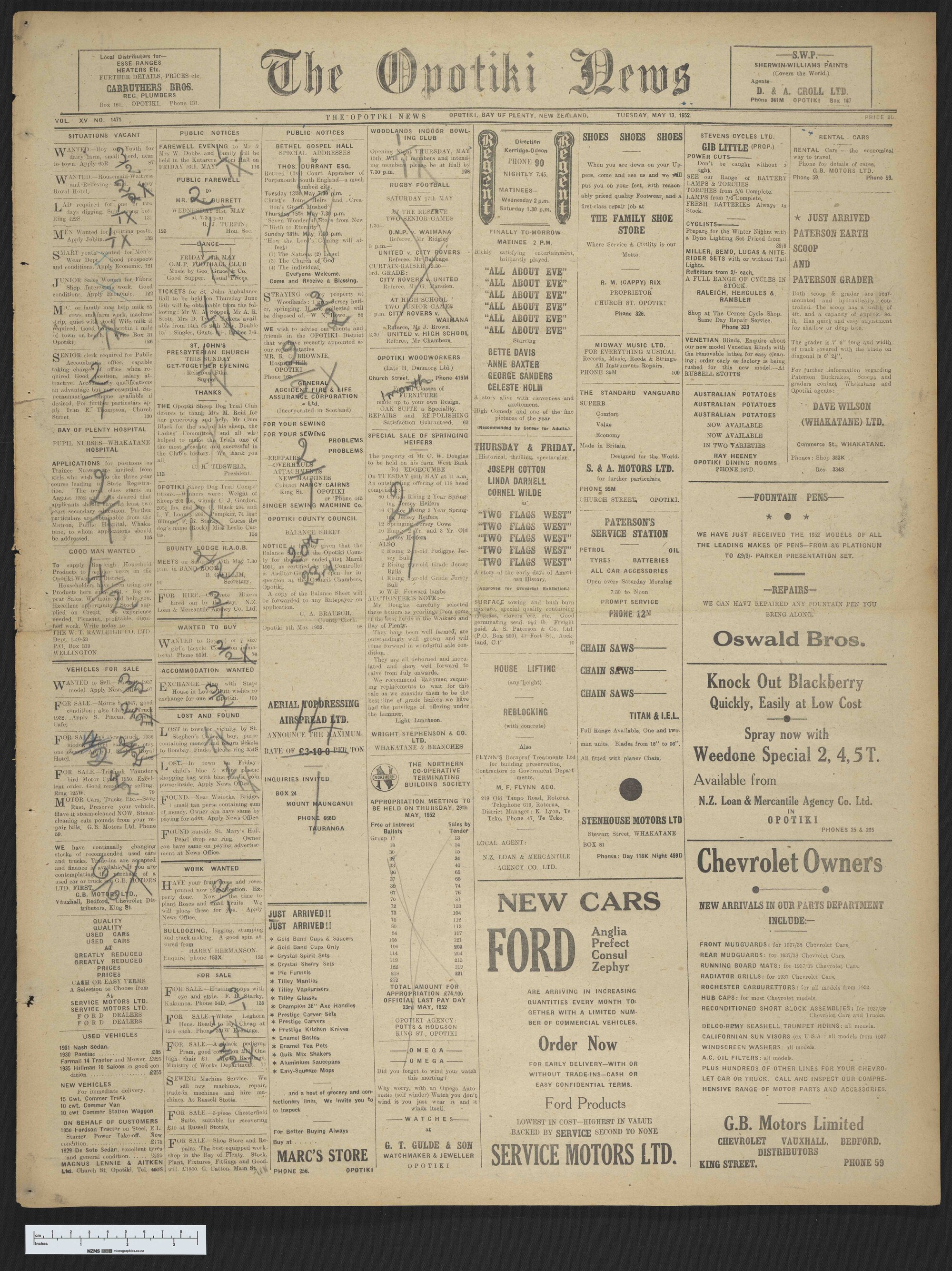 1952-05-13 Opotiki News