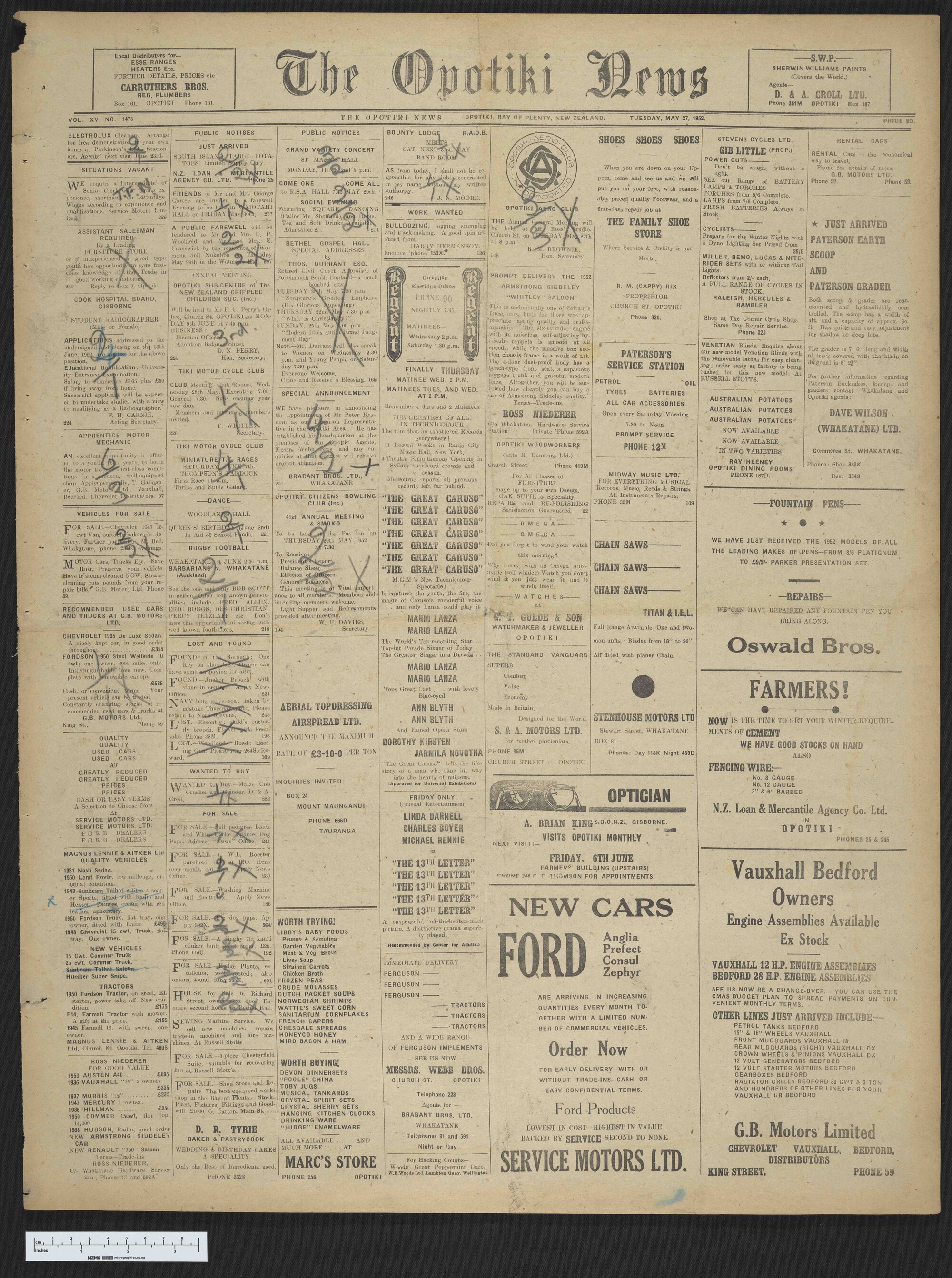 1952-05-27 Opotiki News