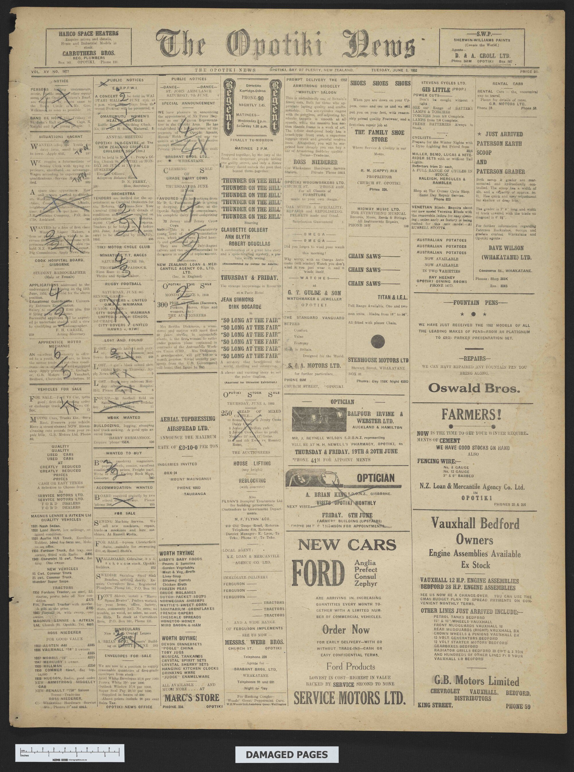 1952-06-03 Opotiki News