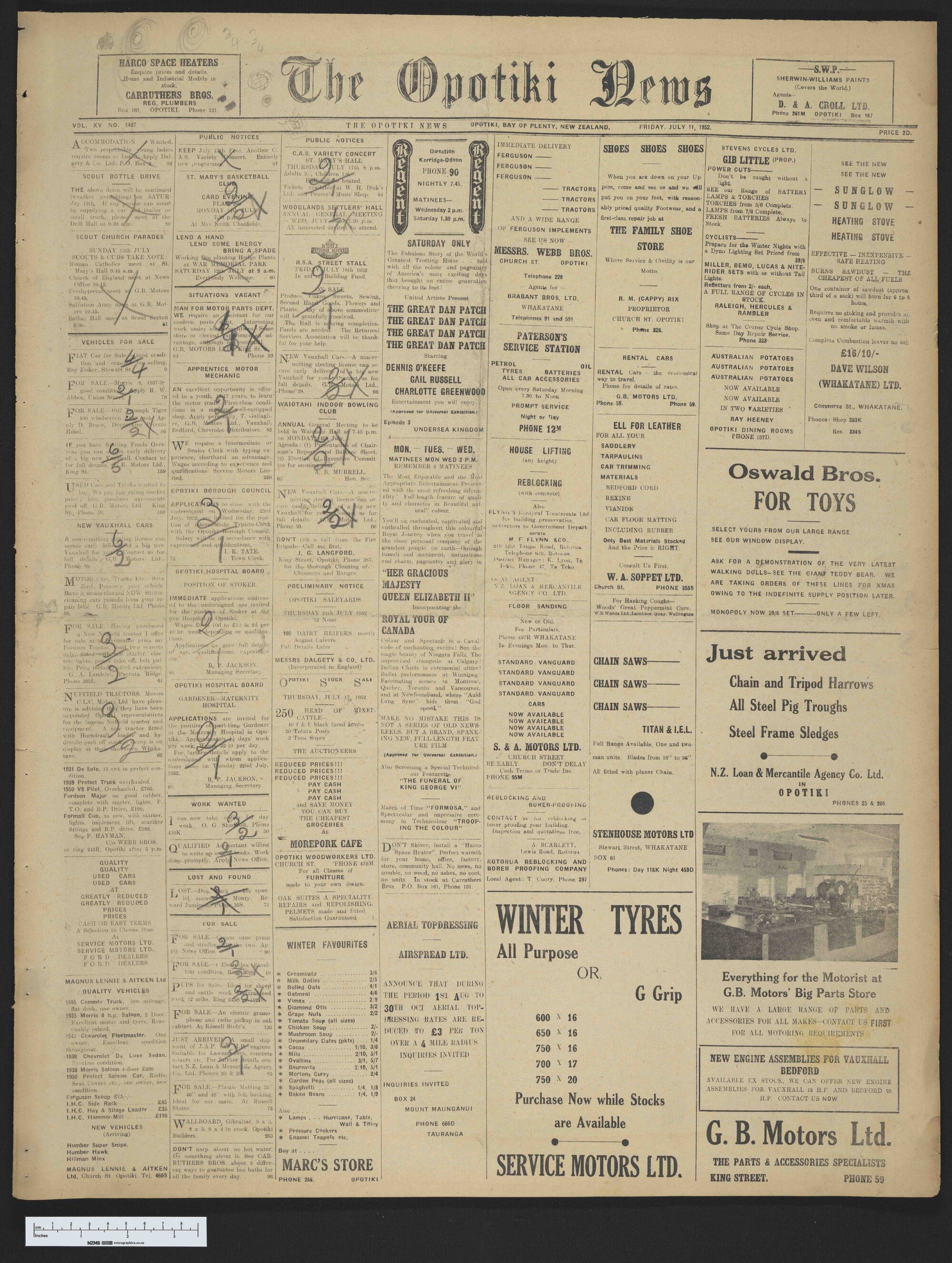 1952-07-11 Opotiki News