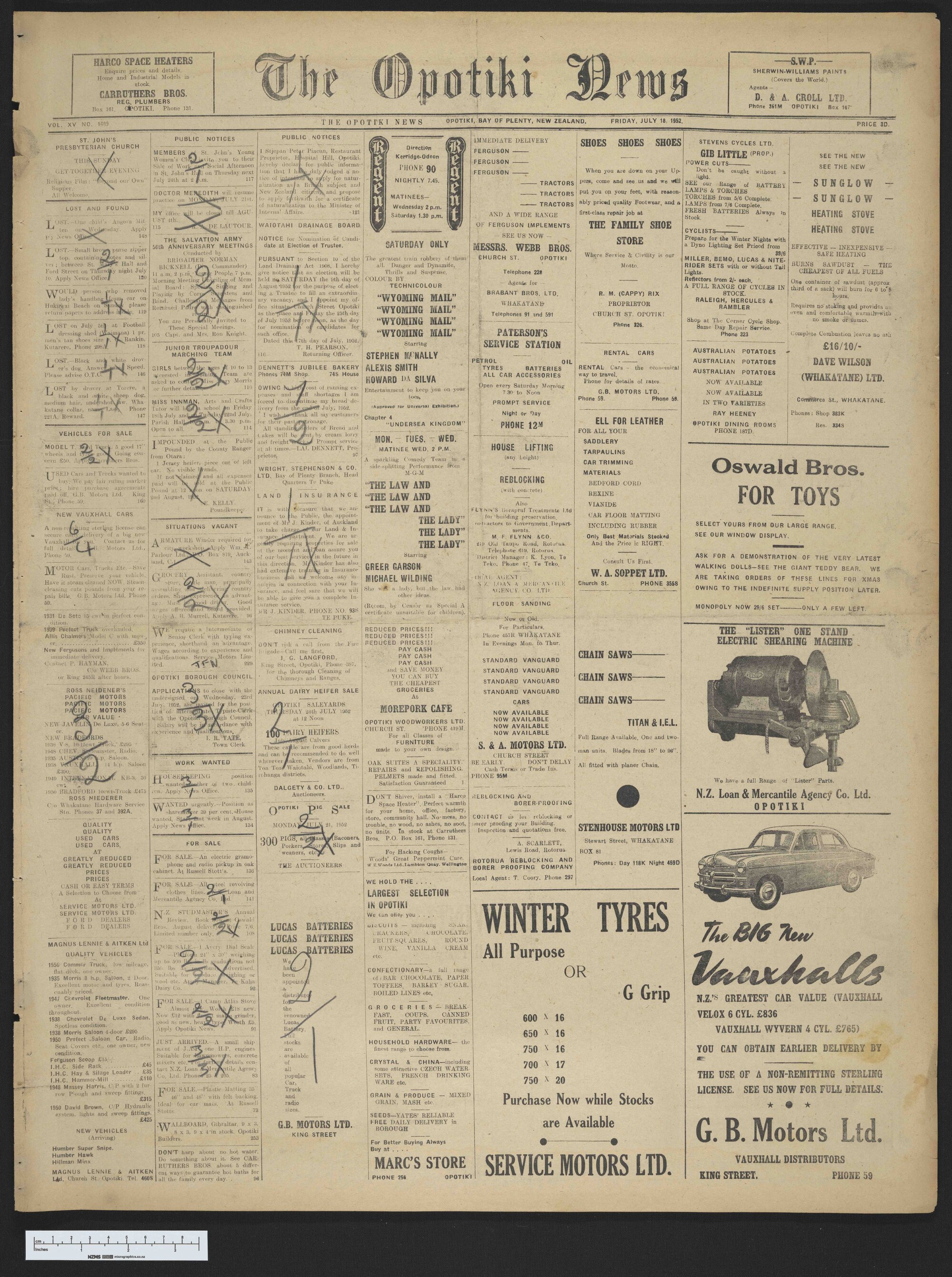 1952-07-18 Opotiki News