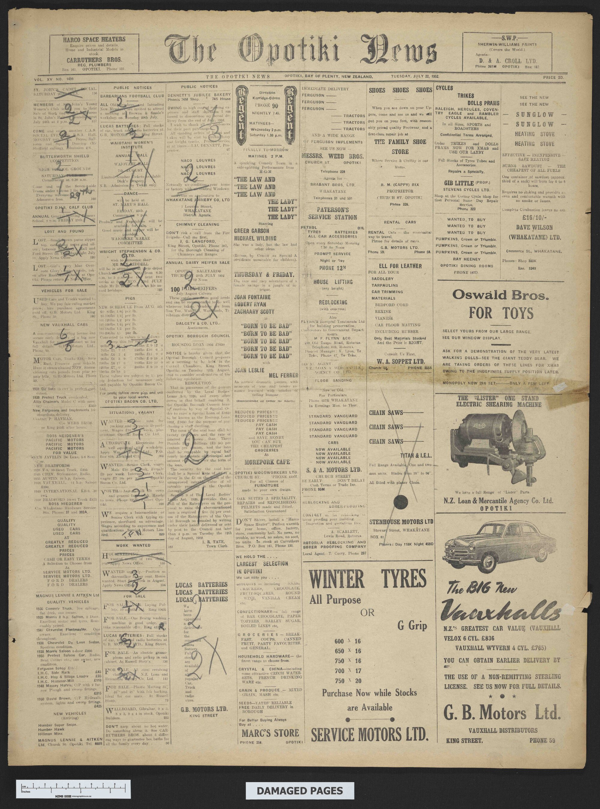 1952-07-22 Opotiki News