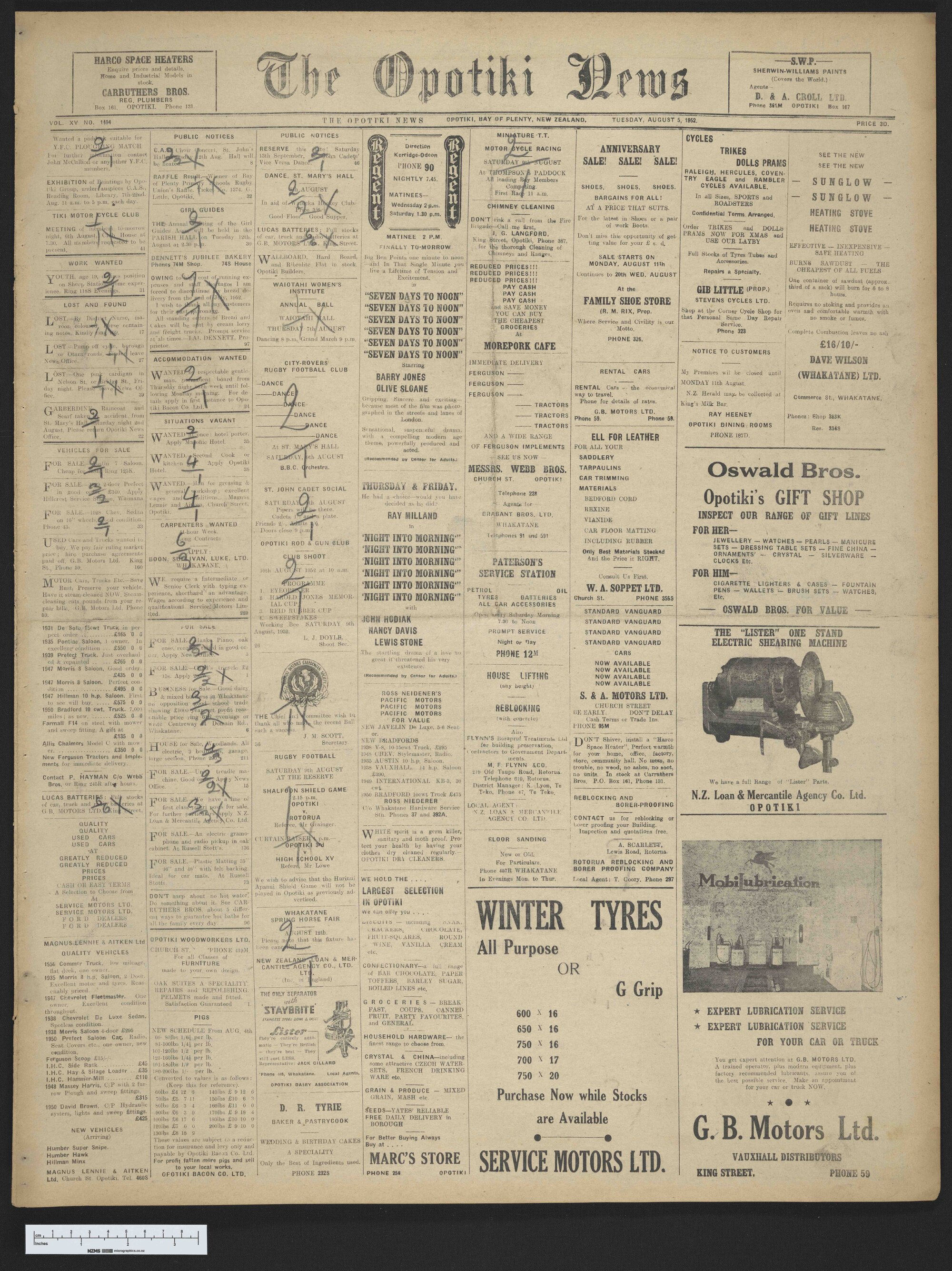 1952-08-05 Opotiki News