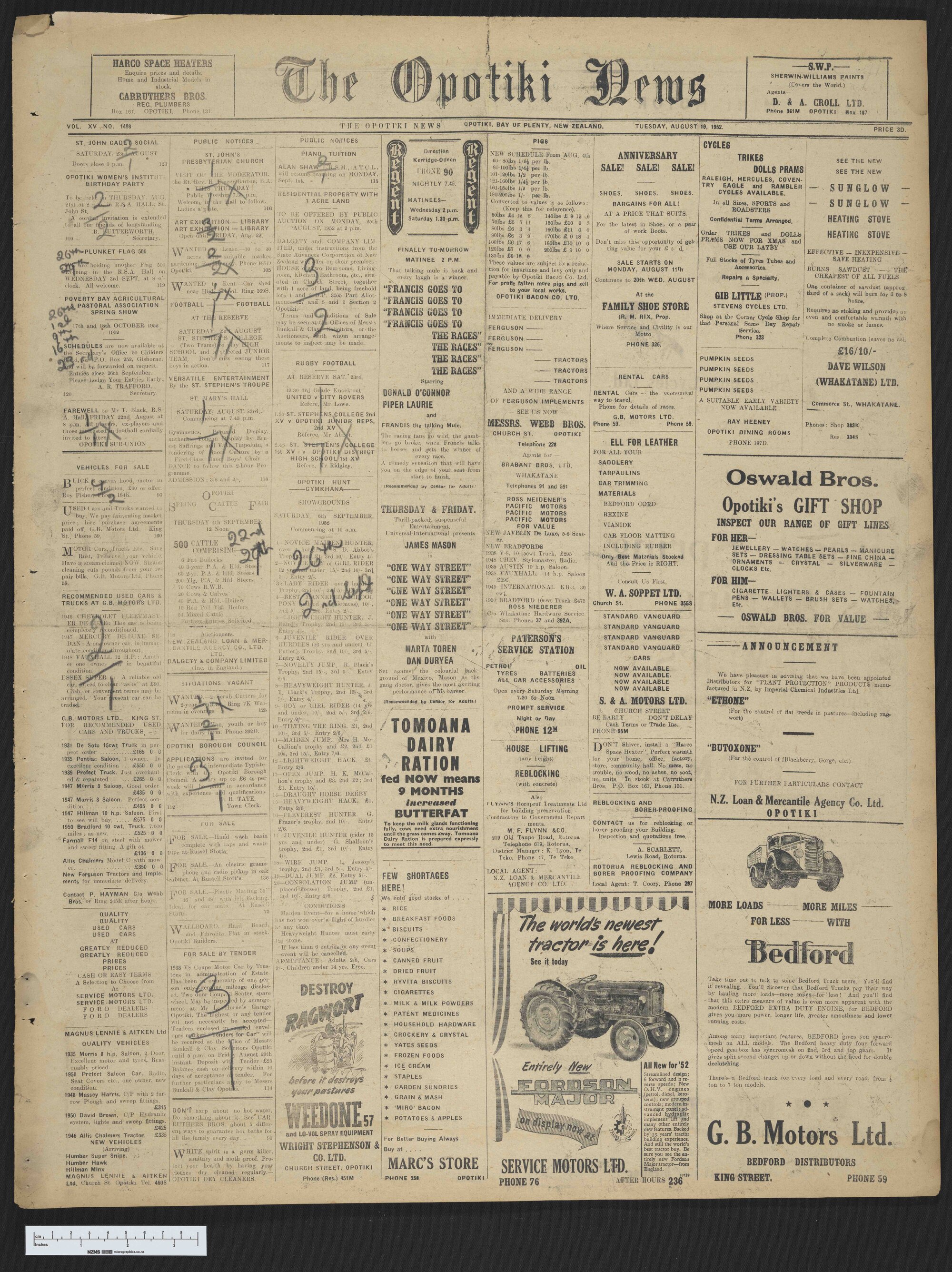 1952-08-19 Opotiki News