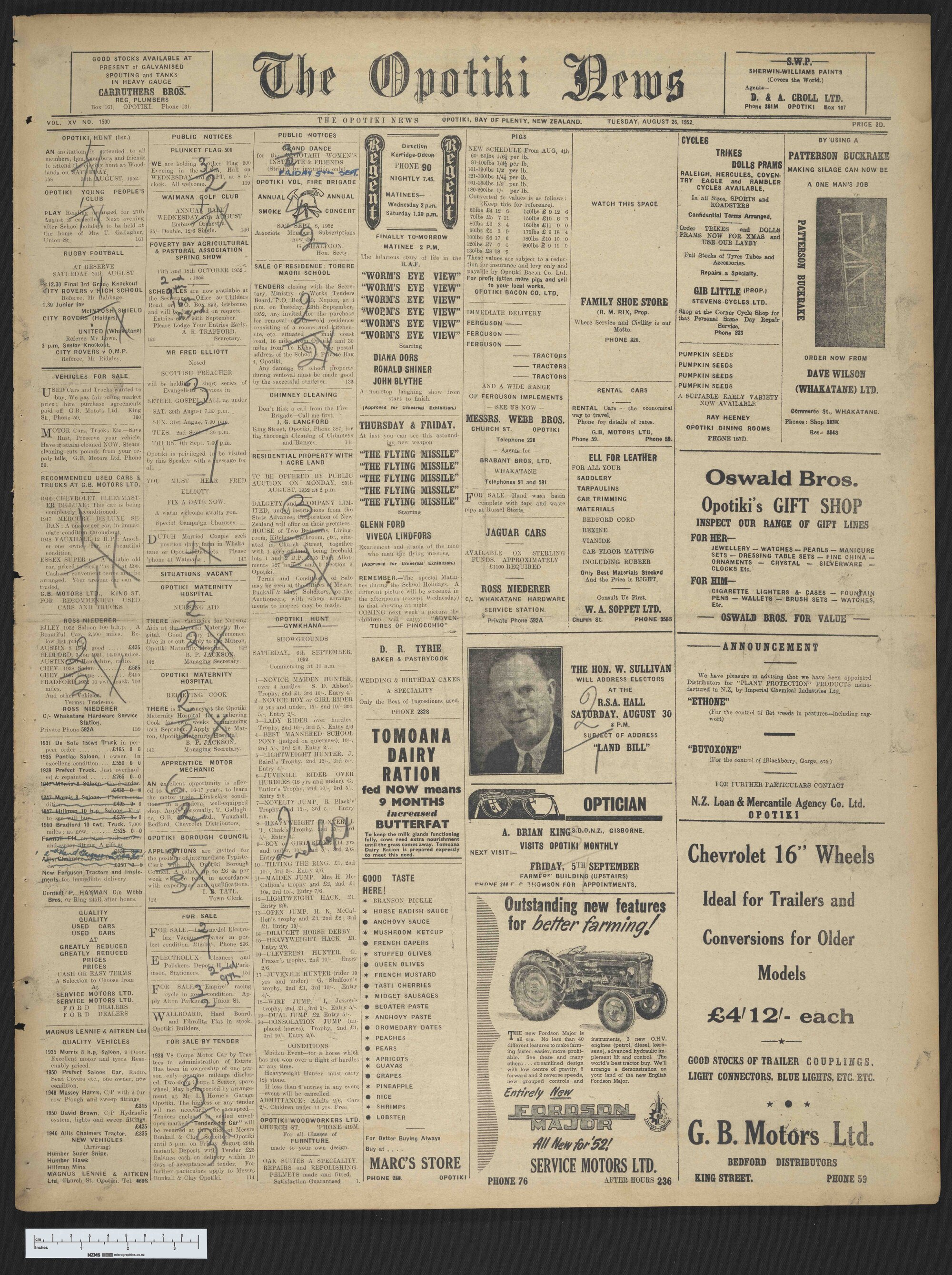 1952-08-26 Opotiki News
