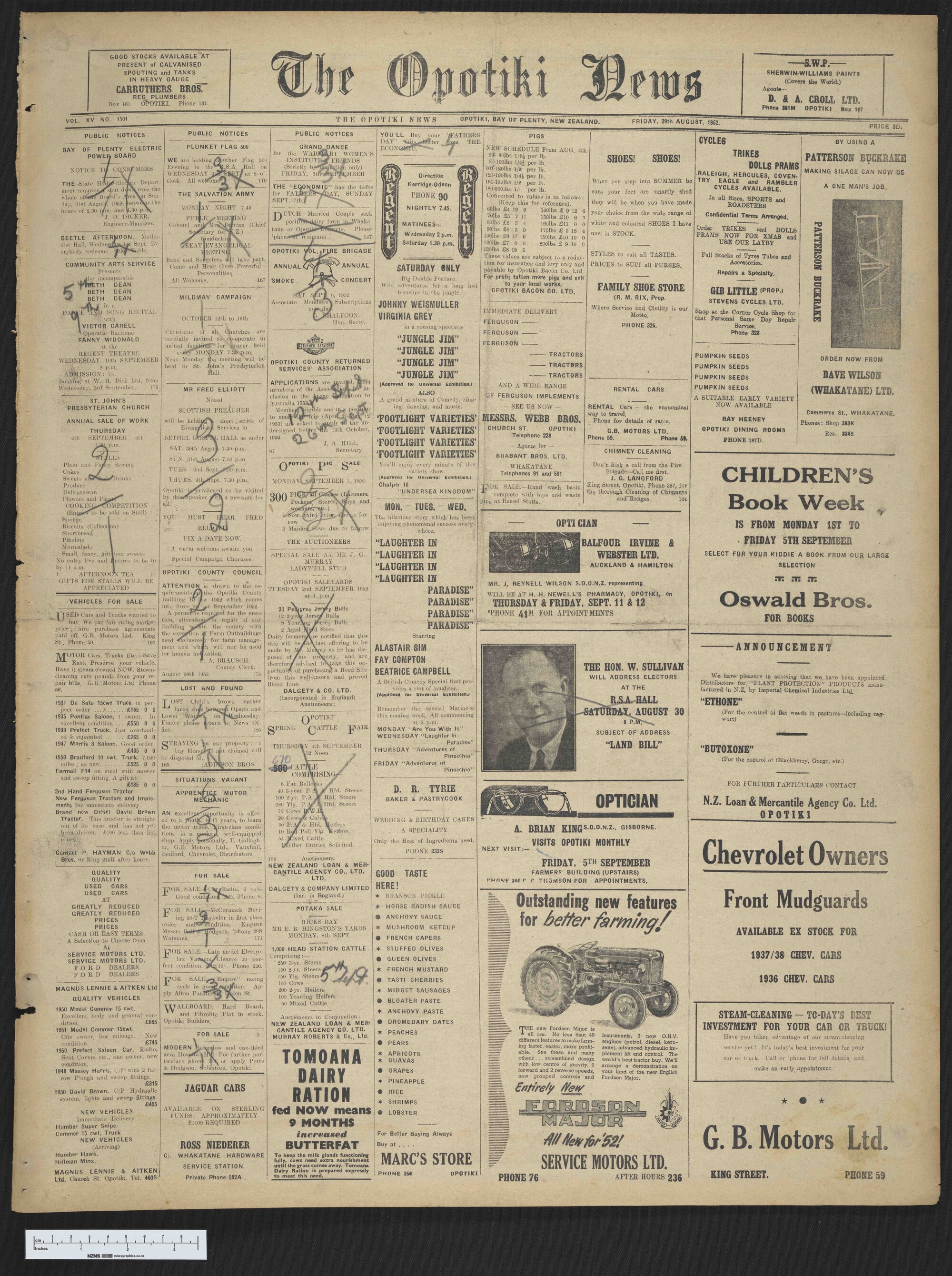 1952-08-29 Opotiki News