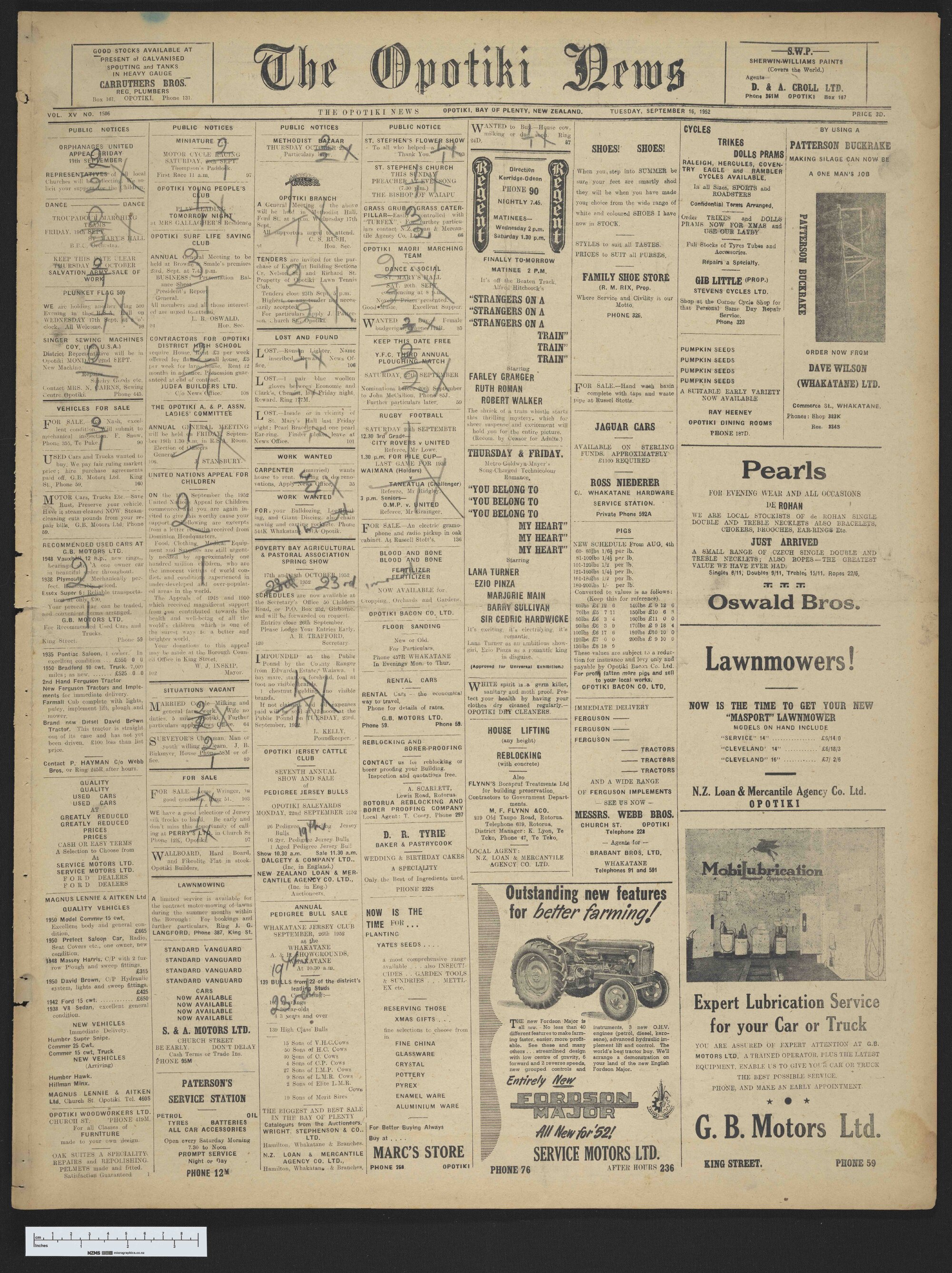 1952-09-16 Opotiki News