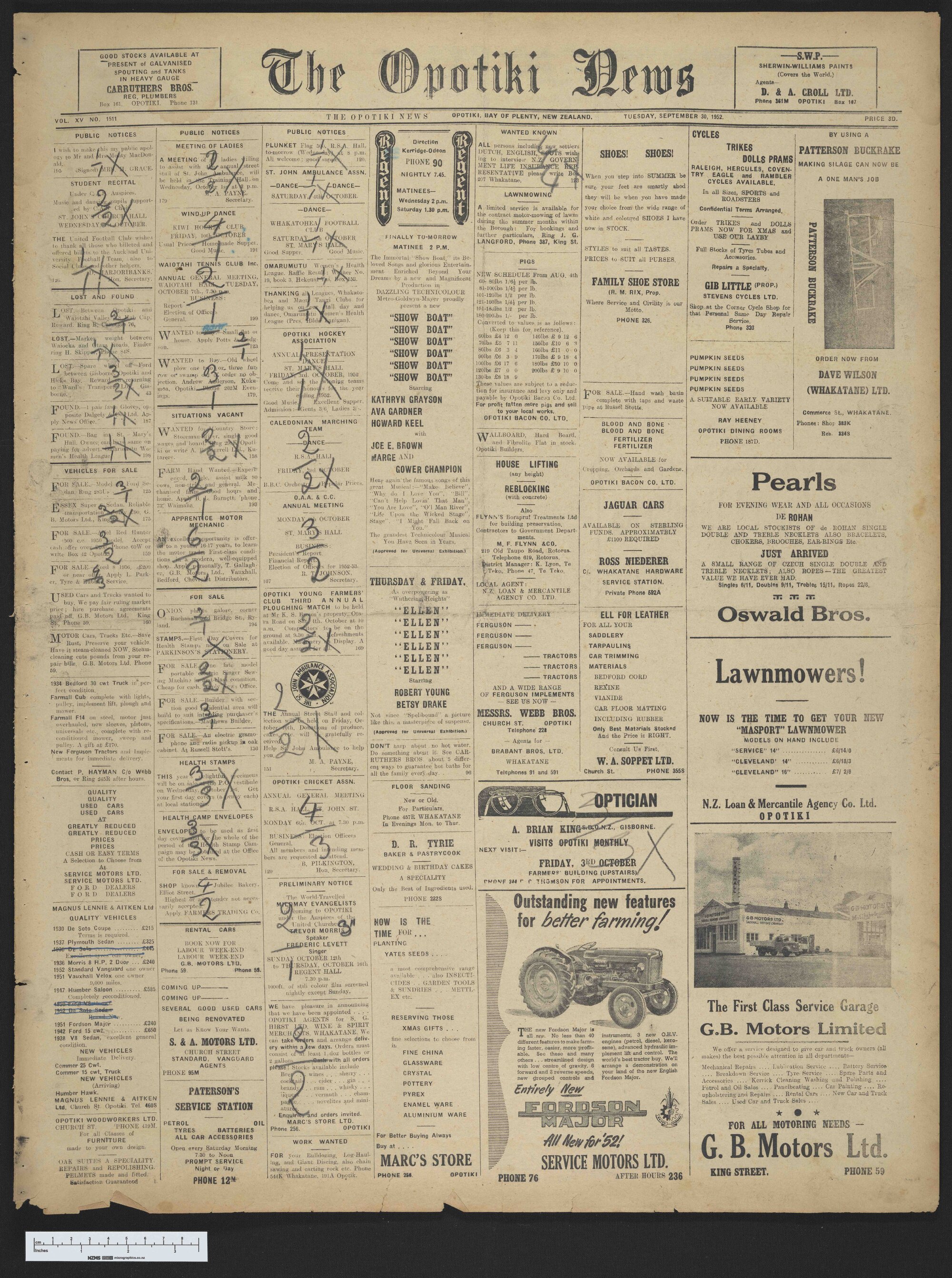1952-09-30 Opotiki News