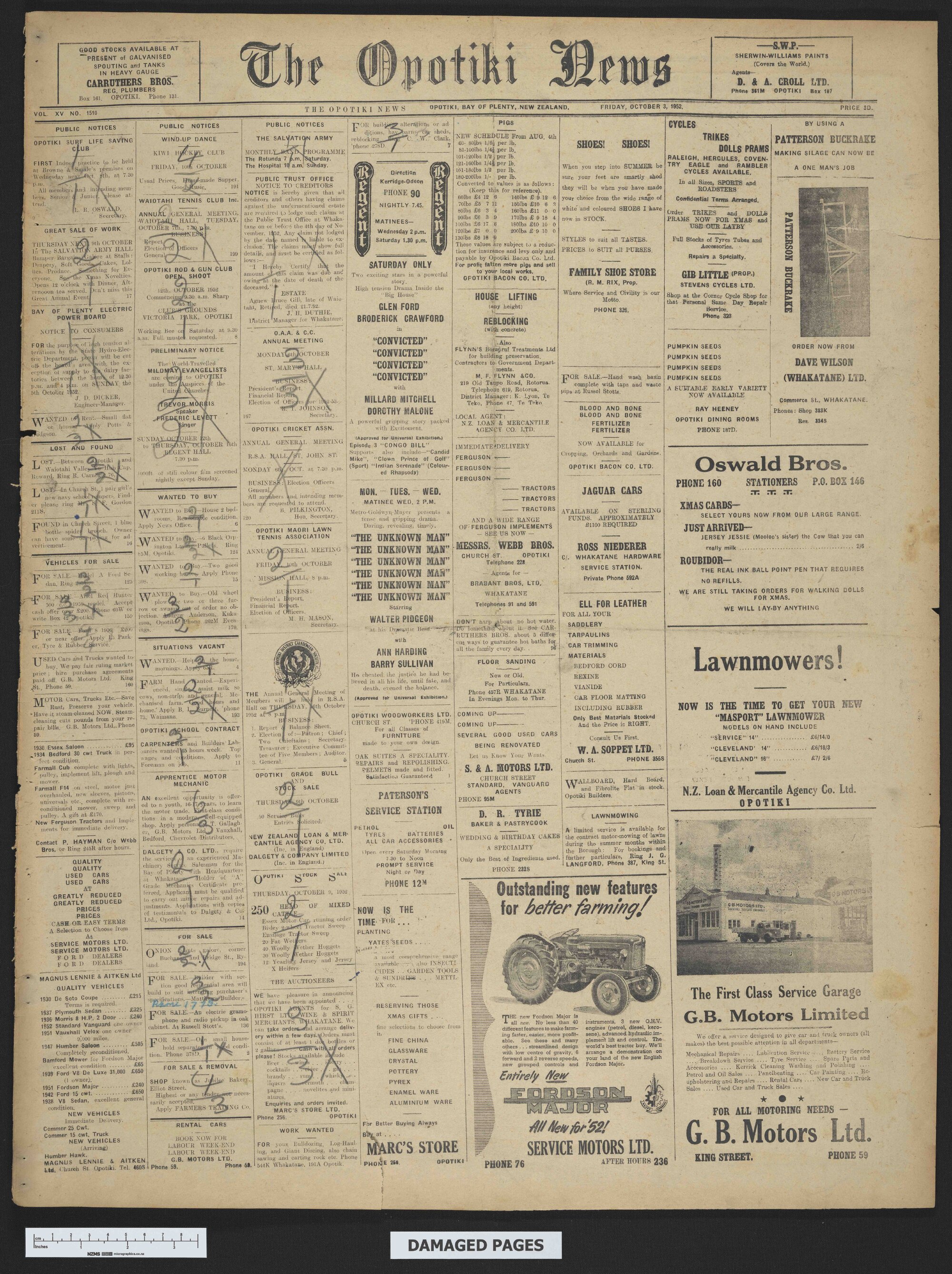 1952-10-03 Opotiki News
