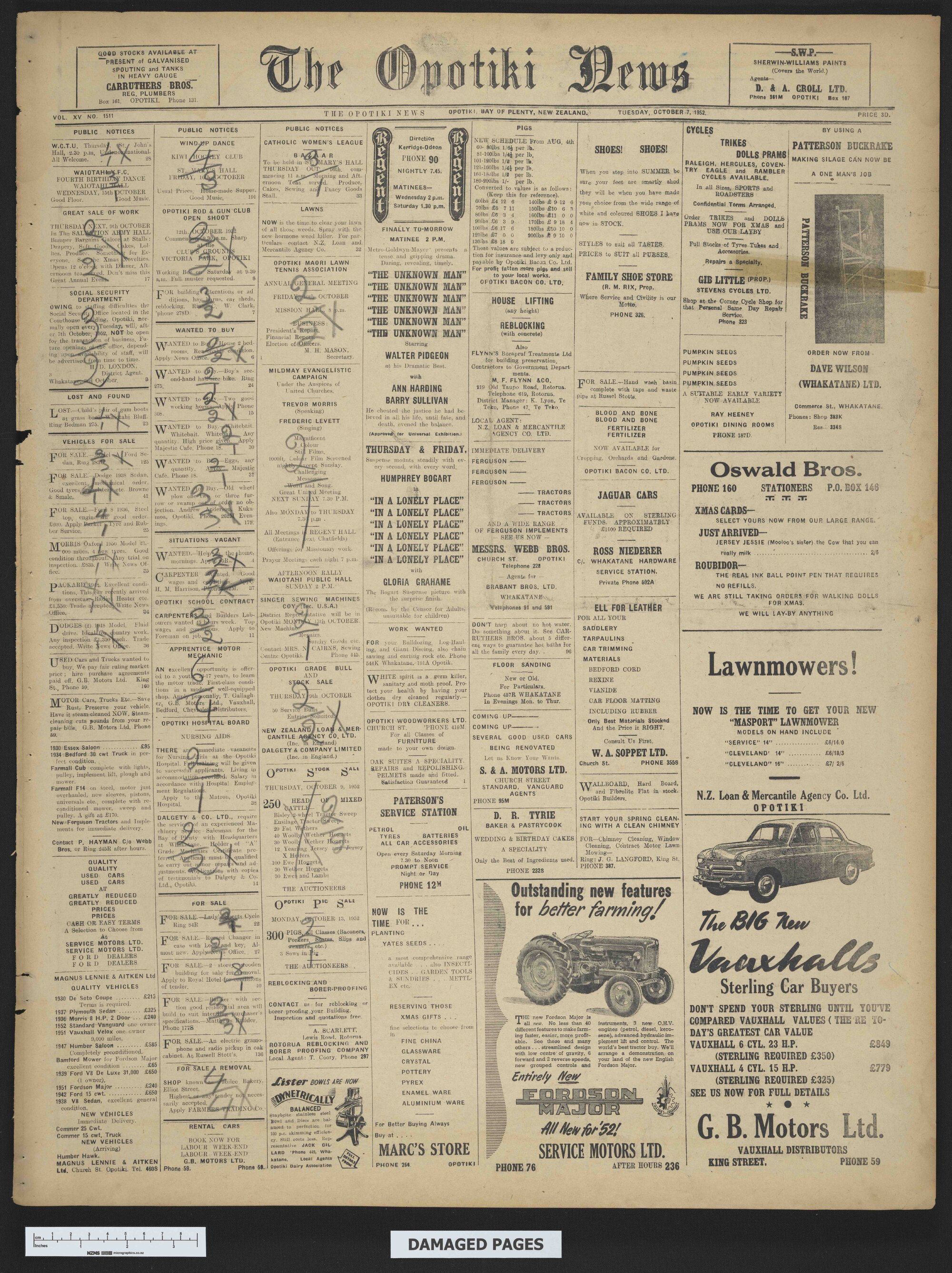 1952-10-07 Opotiki News