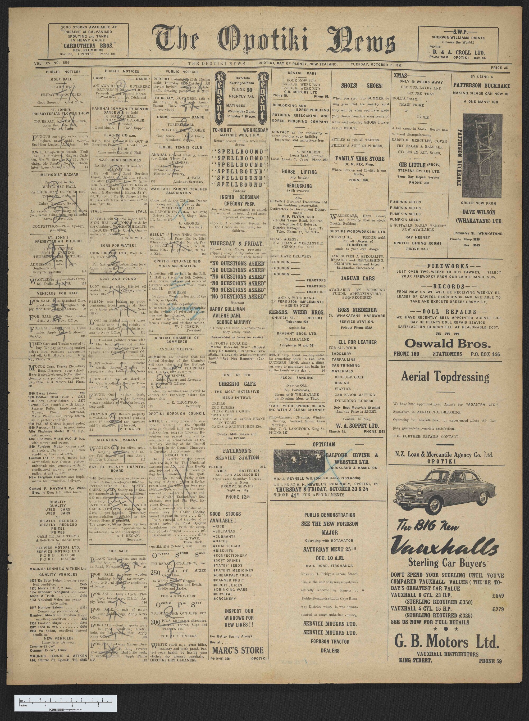 1952-10-21 Opotiki News