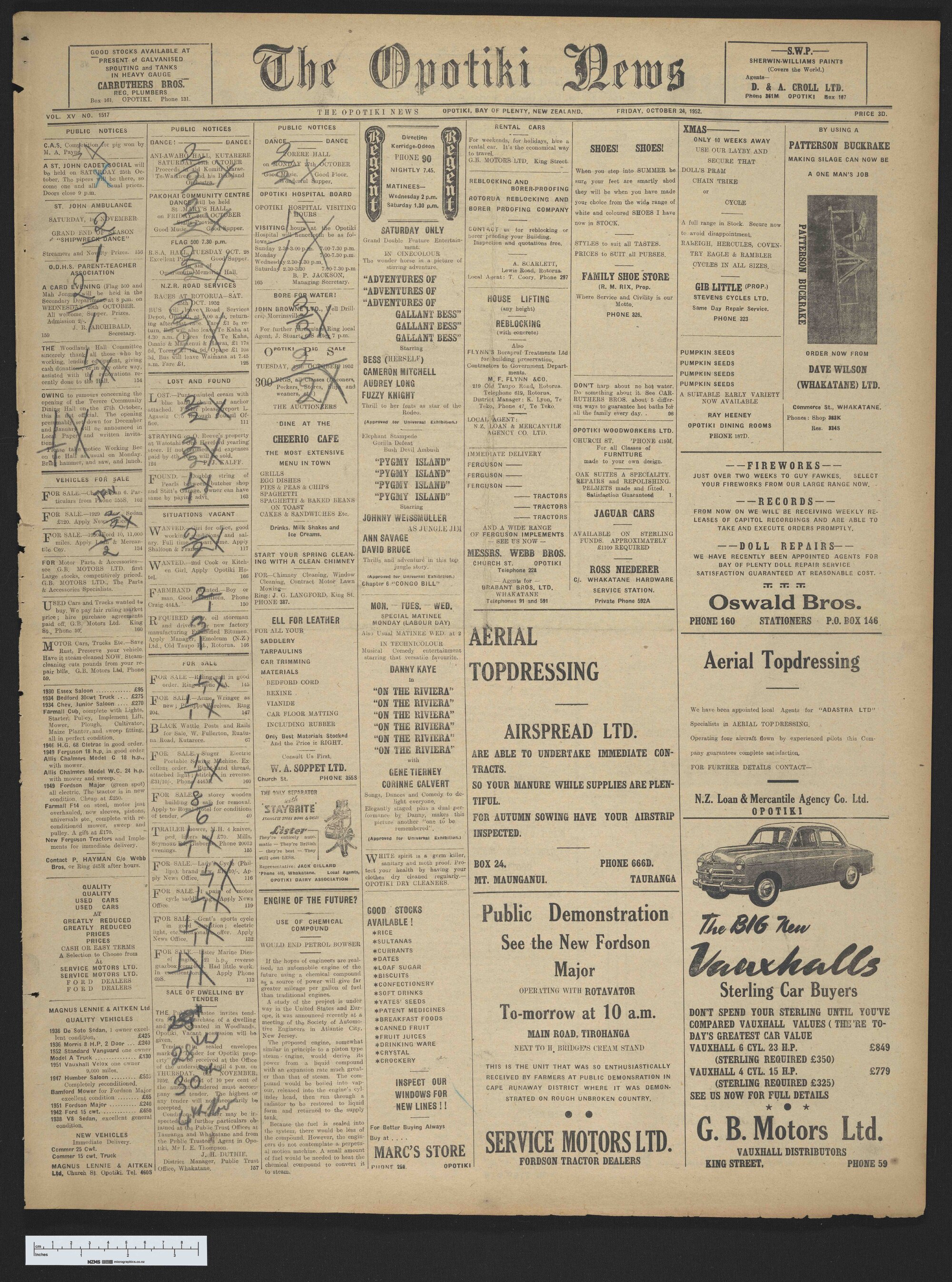 1952-10-24 Opotiki News