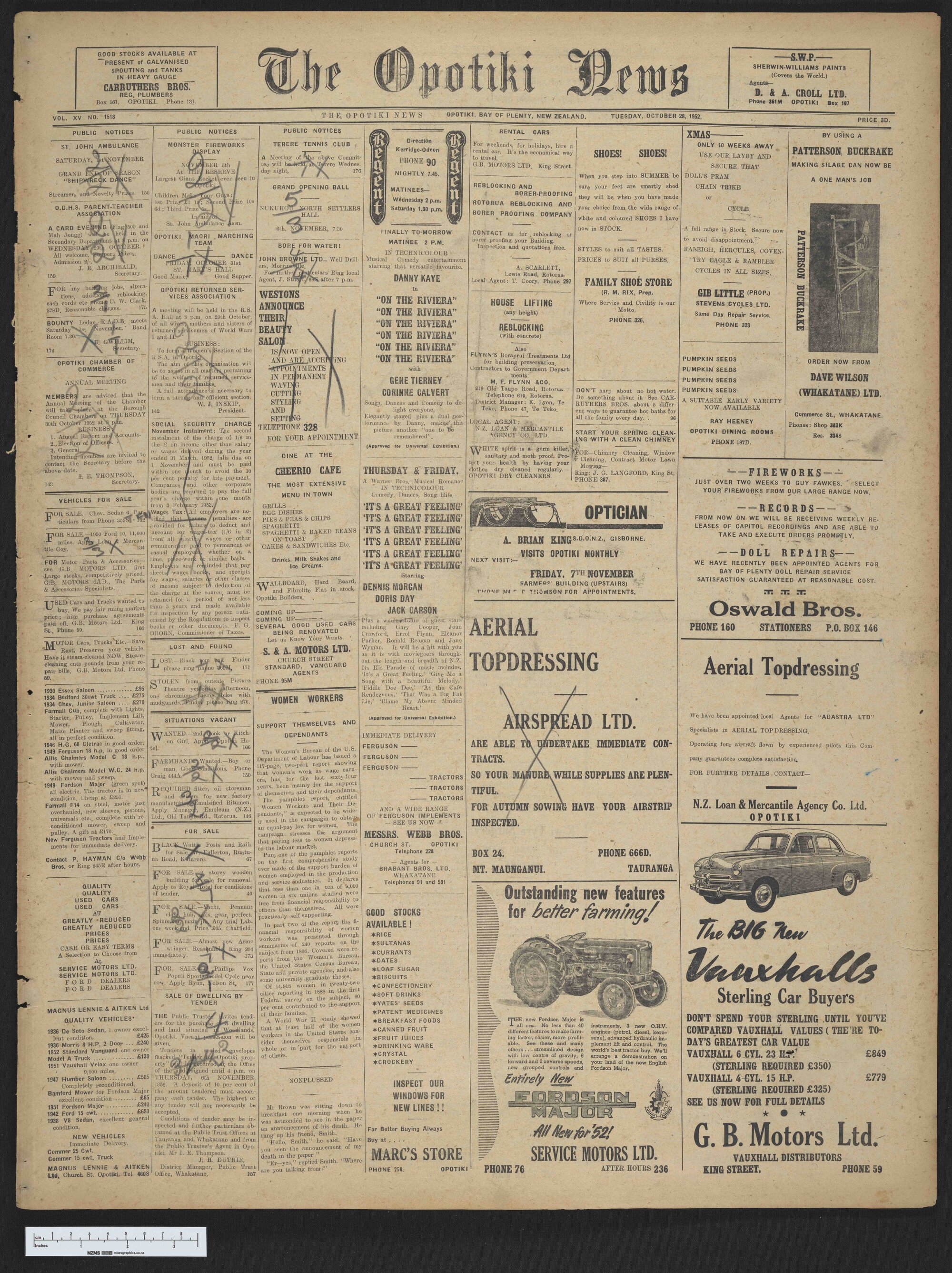 1952-10-28 Opotiki News