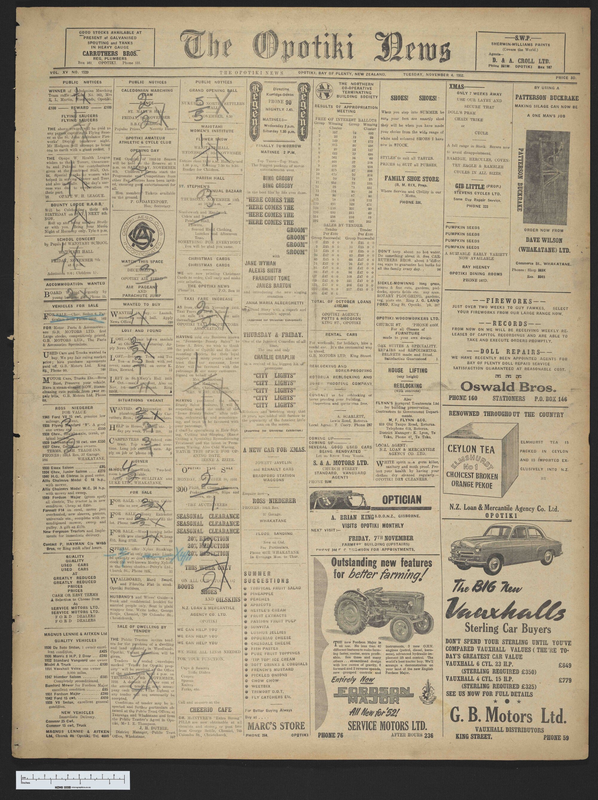 1952-11-04 Opotiki News