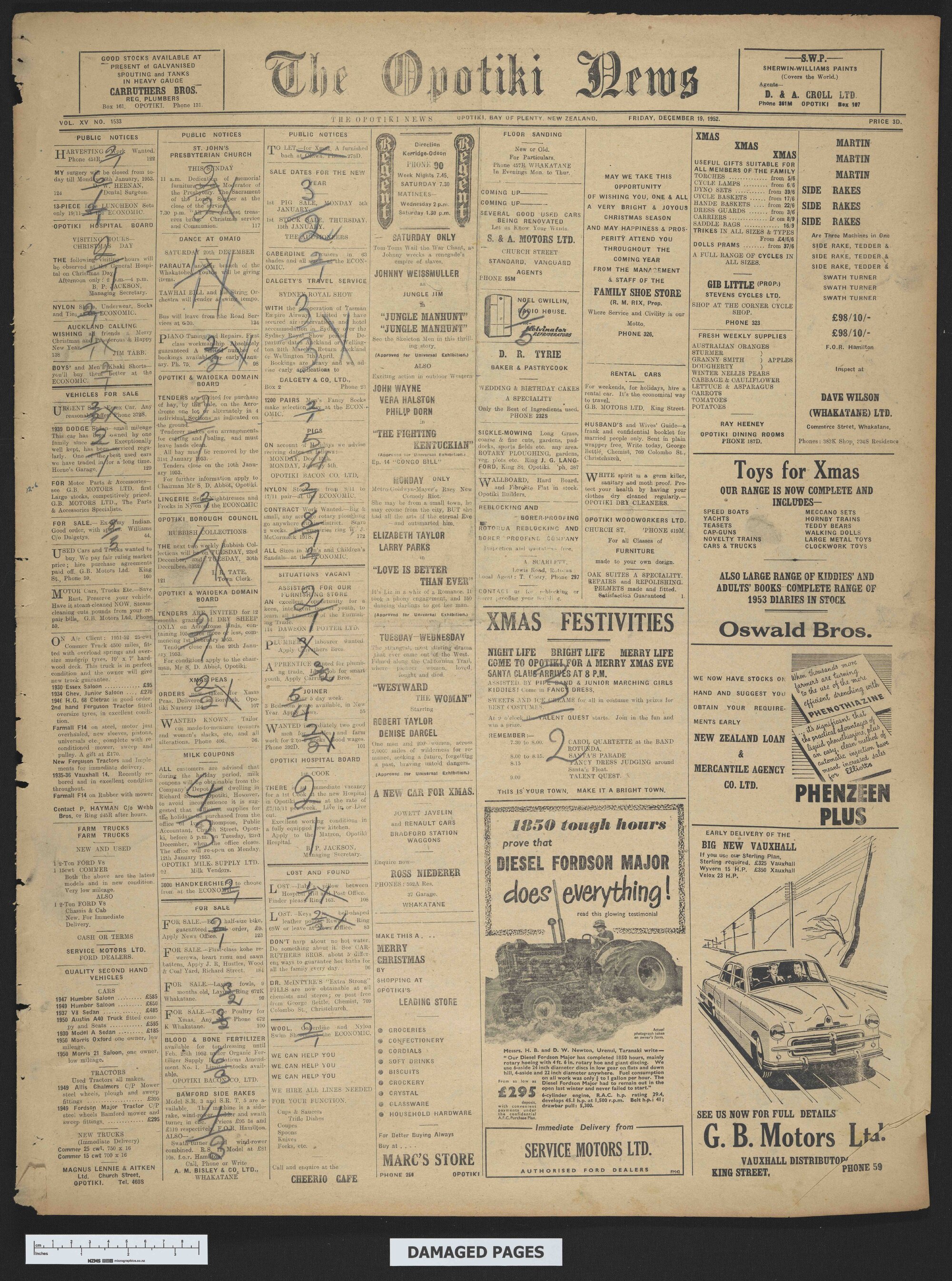 1952-12-19 Opotiki News
