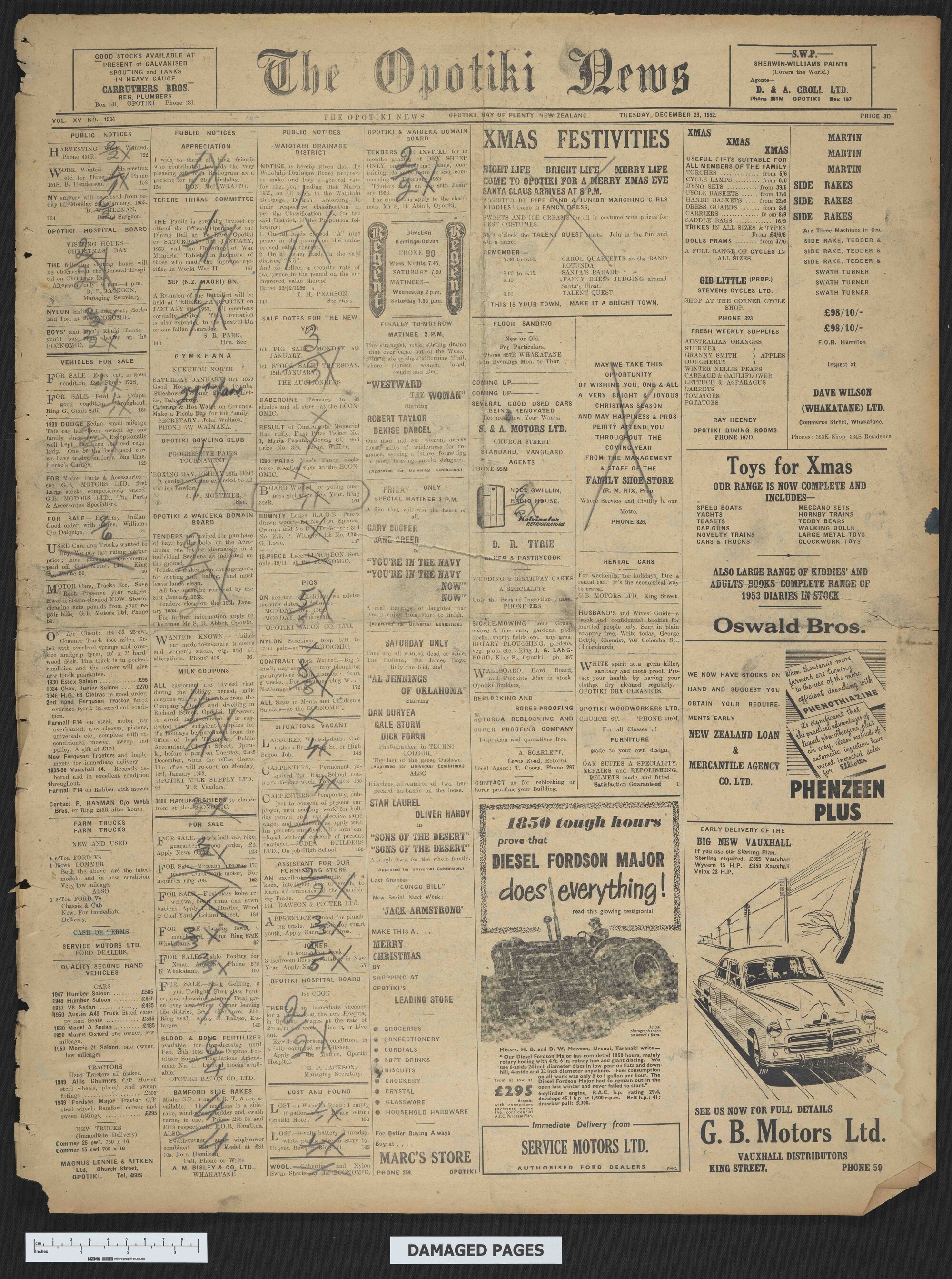 1952-12-23 Opotiki News