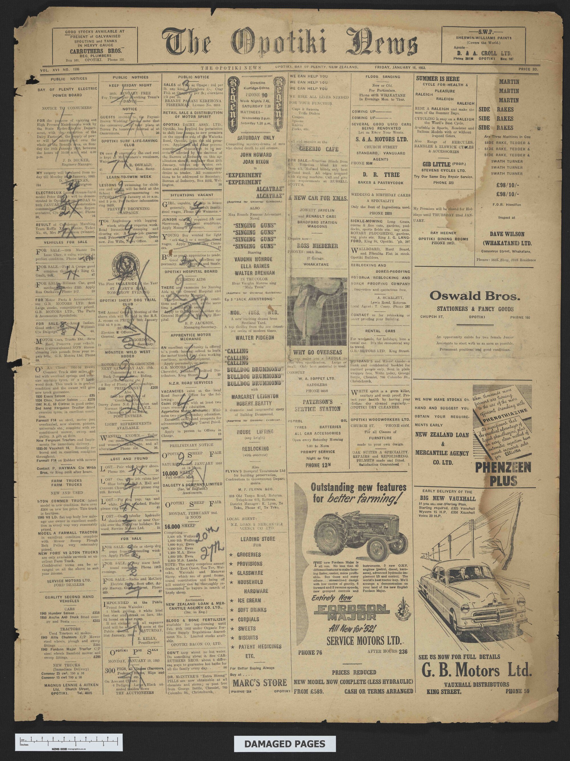 1953-01-16 Opotiki News
