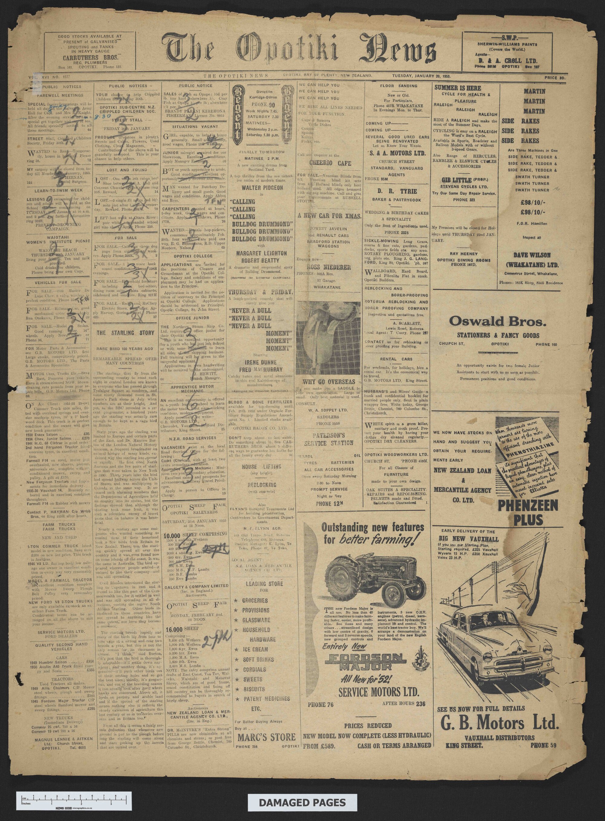 1953-01-20 Opotiki News