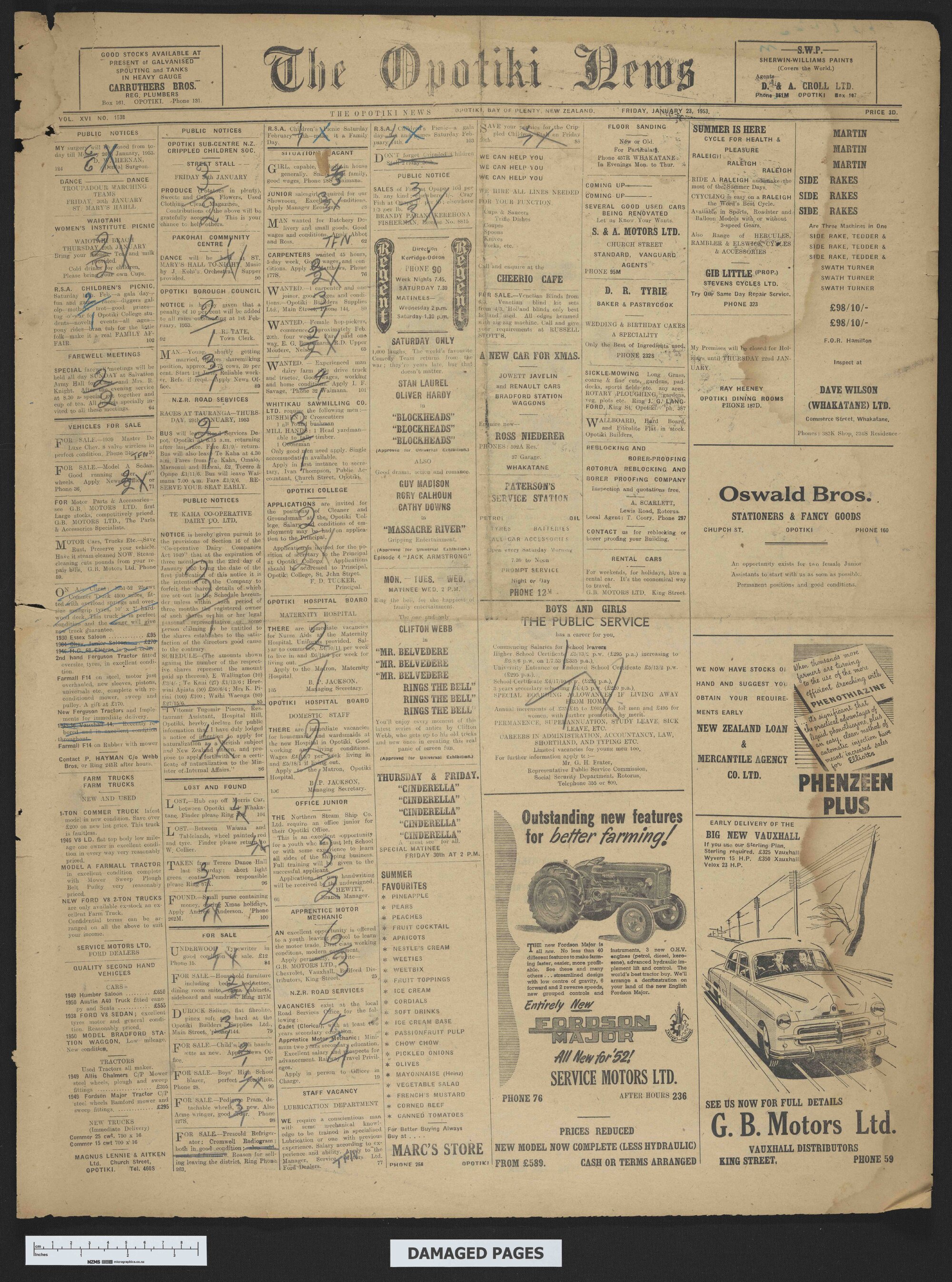 1953-01-23 Opotiki News