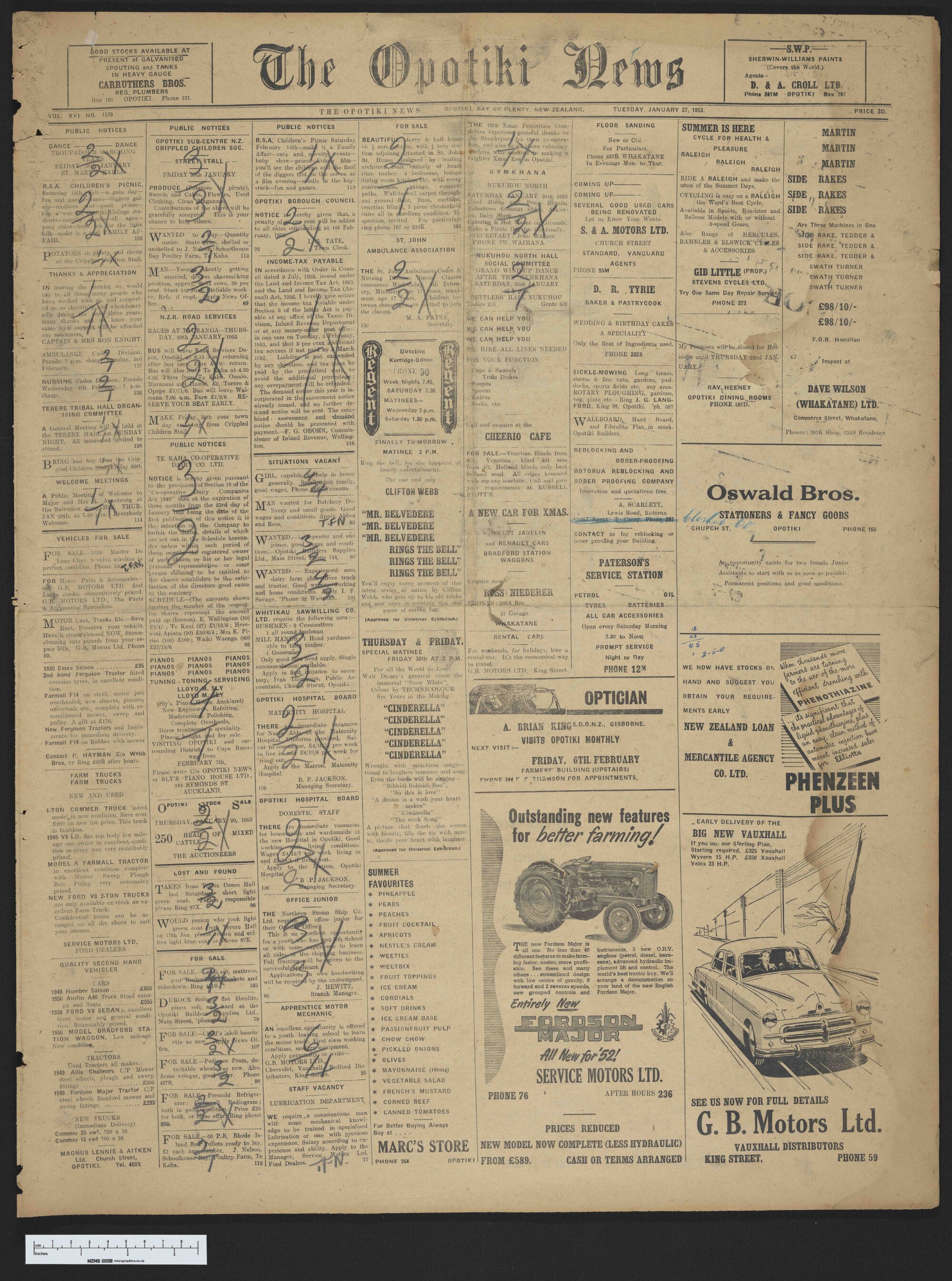 1953-01-27 Opotiki News