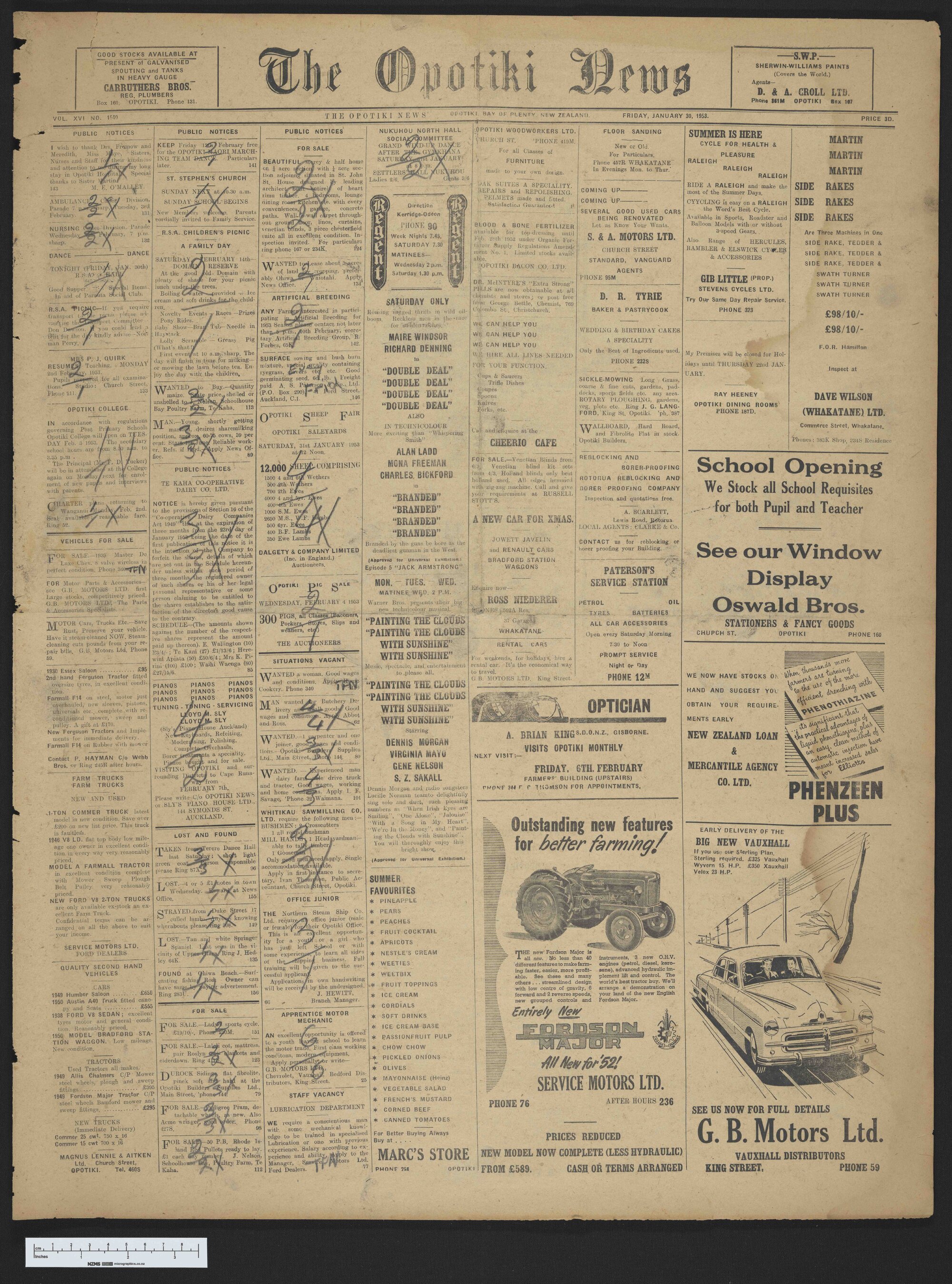 1953-01-30 Opotiki News