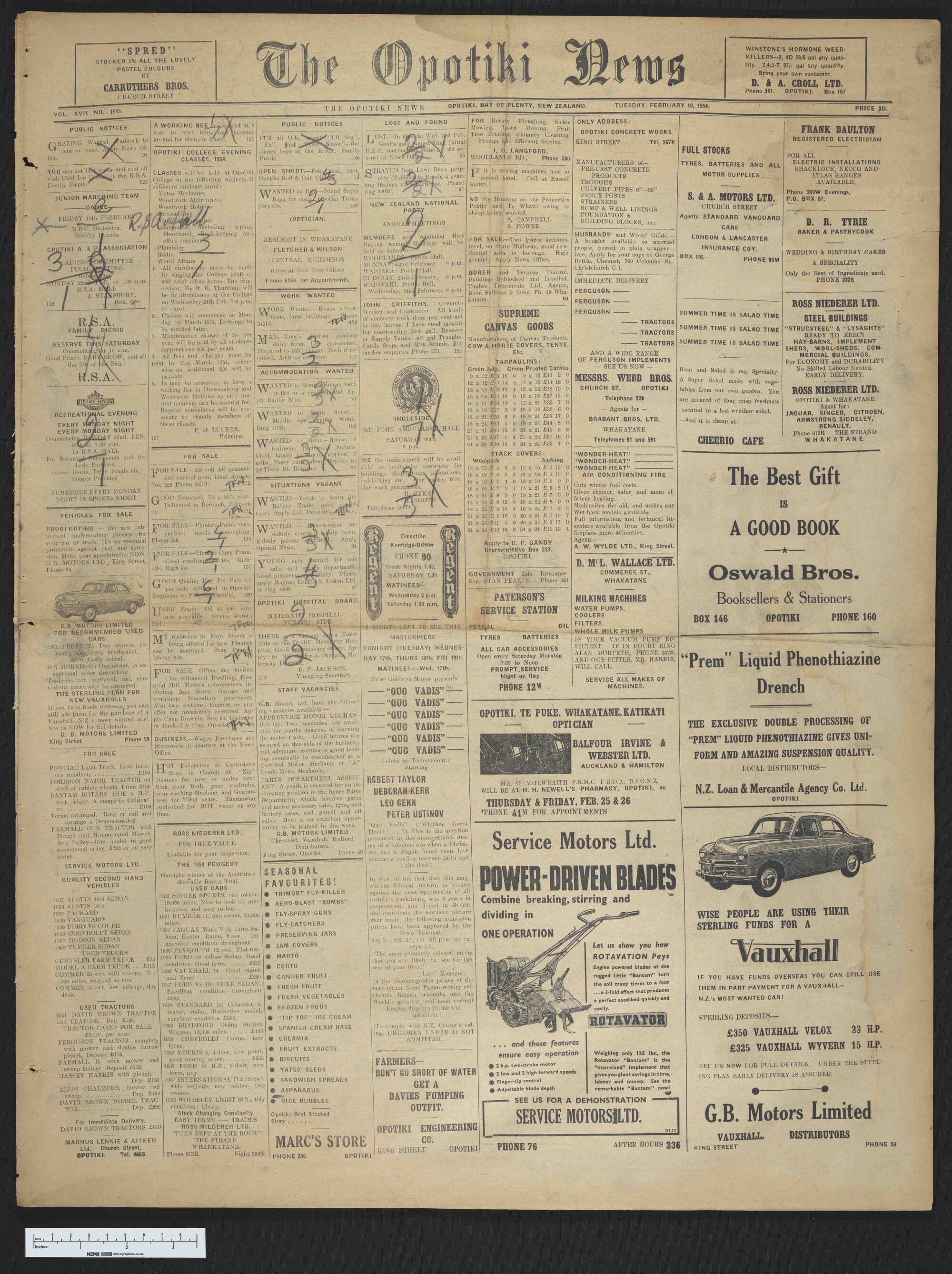 1954-02-16 Opotiki News