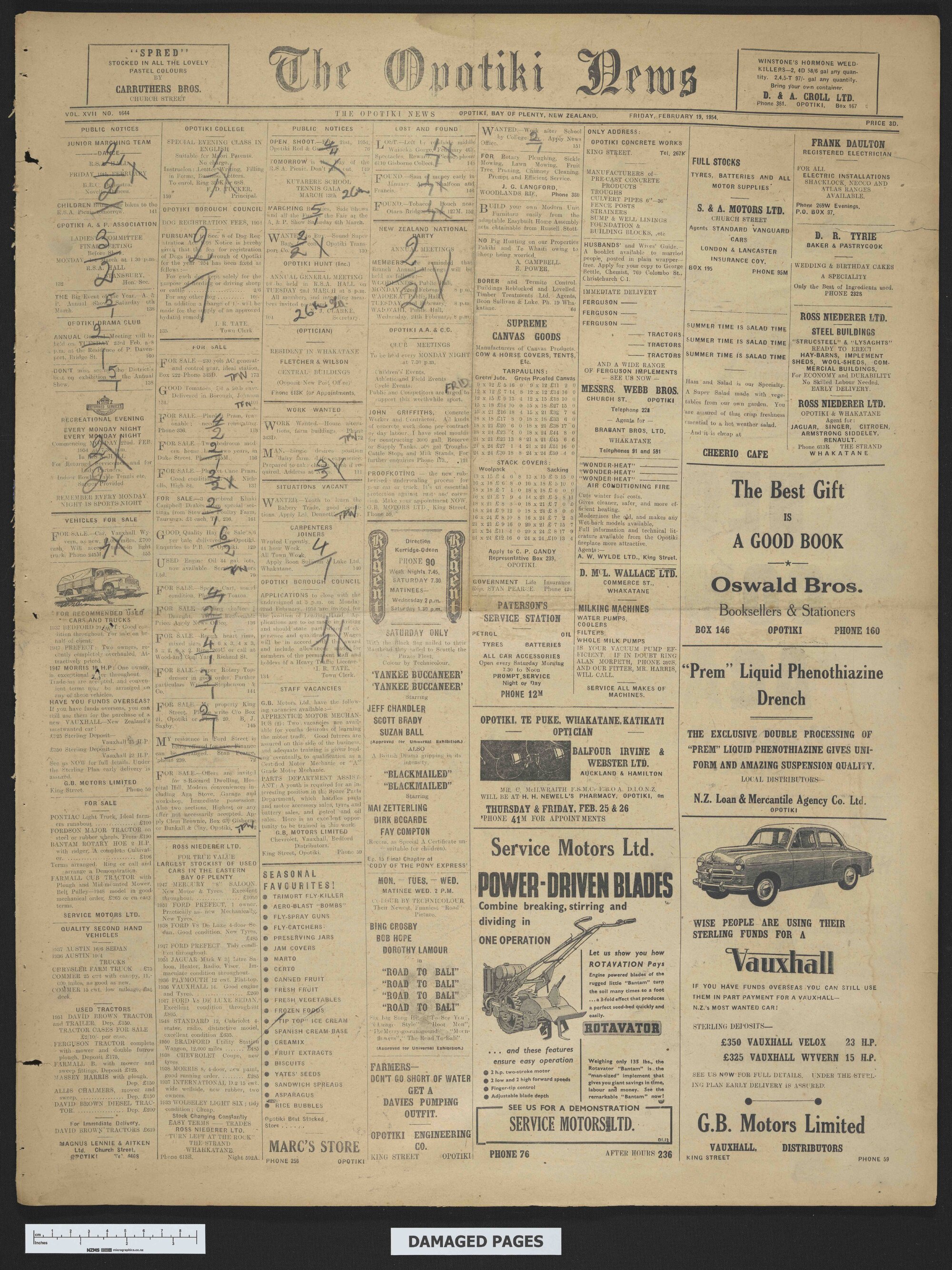 1954-02-19 Opotiki News