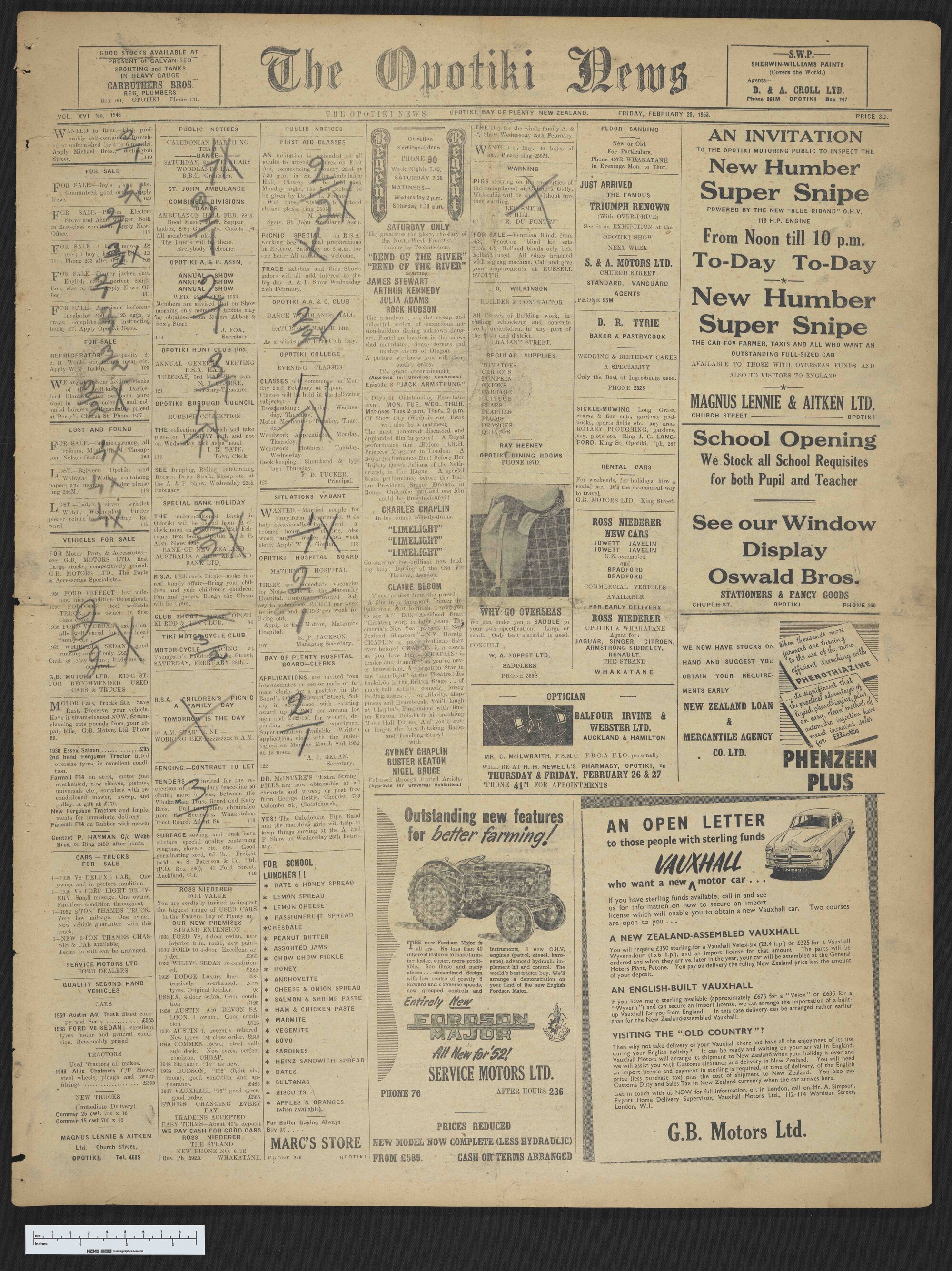 1953-02-20 Opotiki News