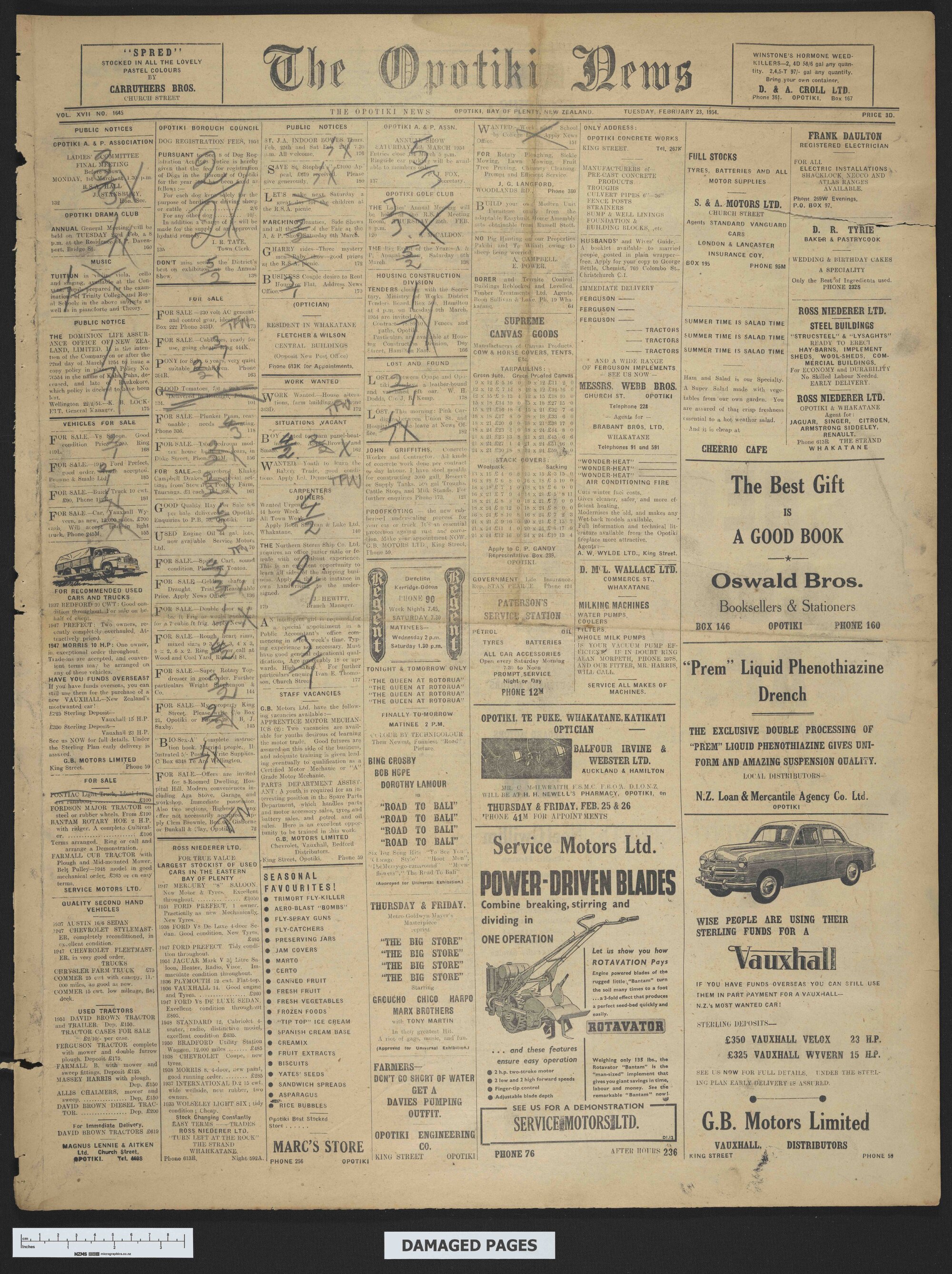 1954-02-23 Opotiki News