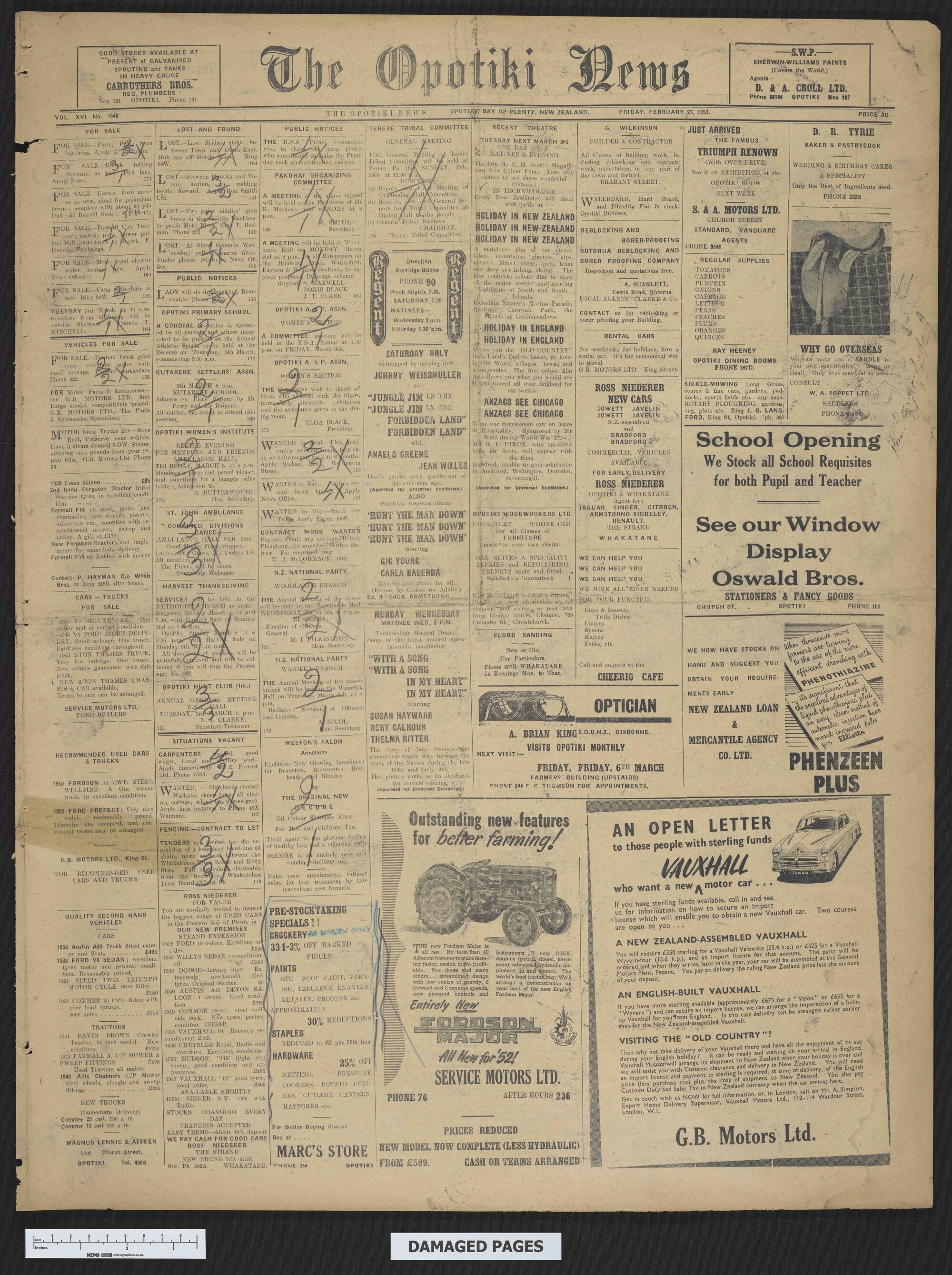 1953-02-27 Opotiki News