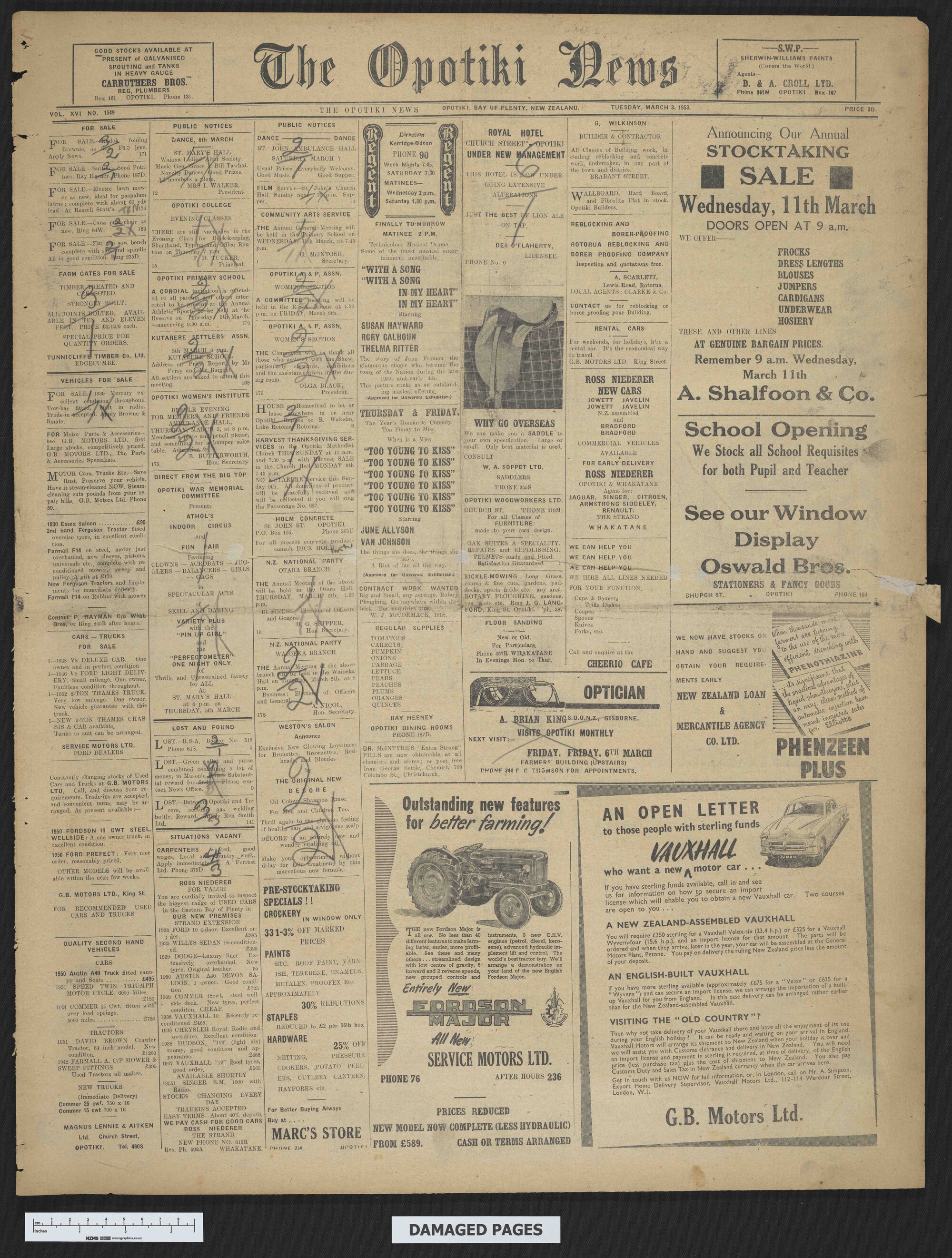1953-03-03 Opotiki News