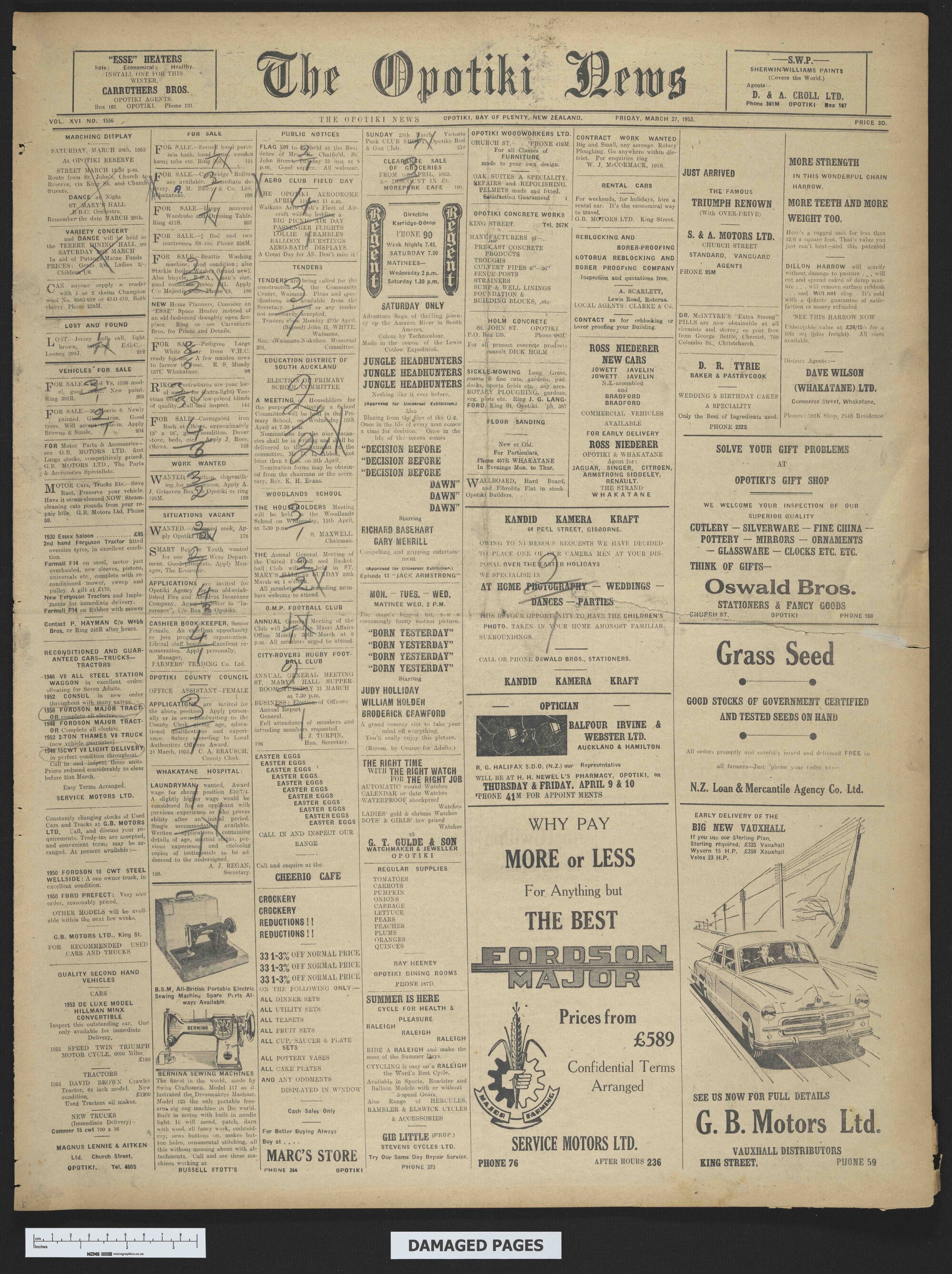 1953-03-27 Opotiki News
