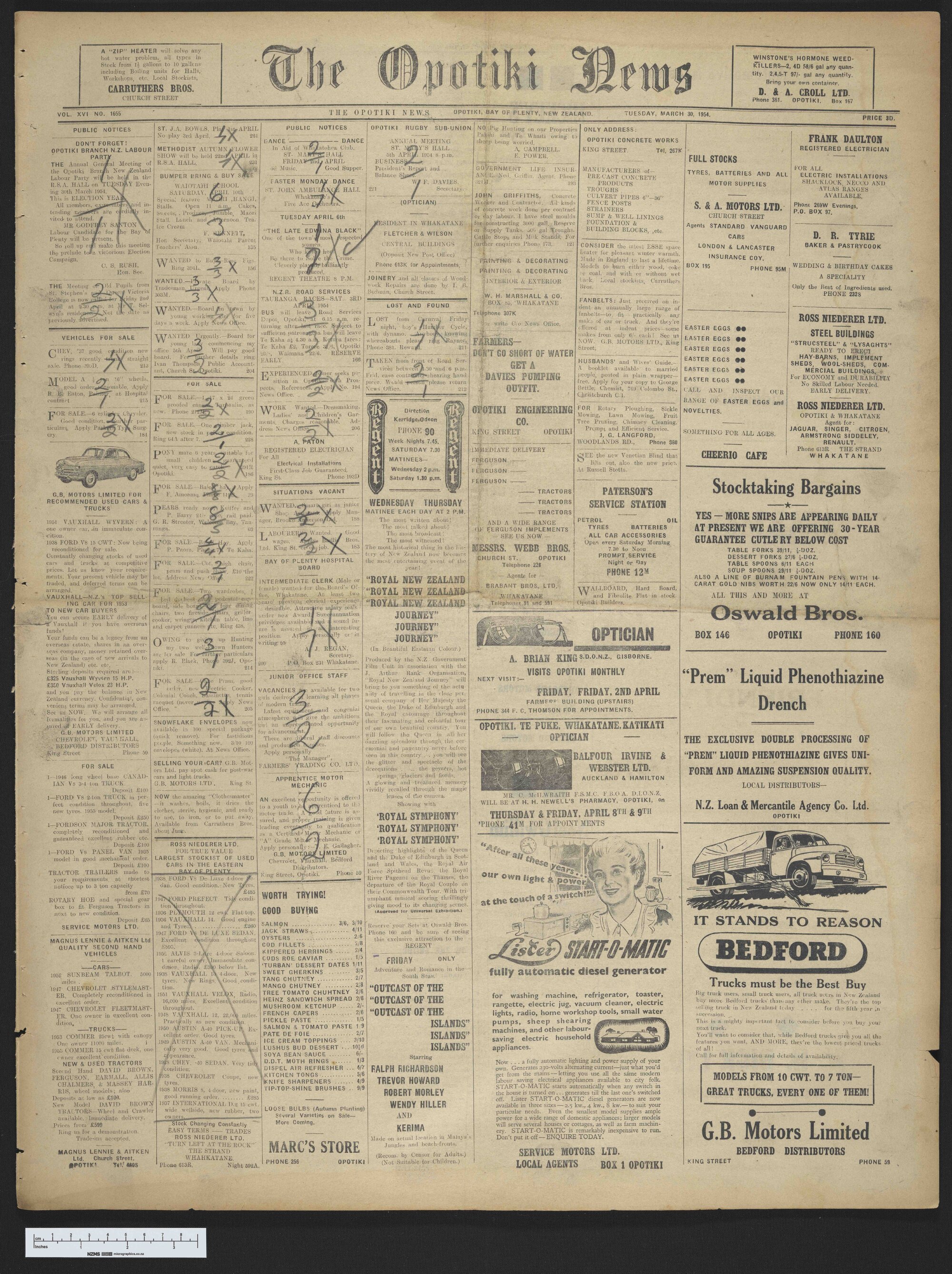 1954-03-30 Opotiki News