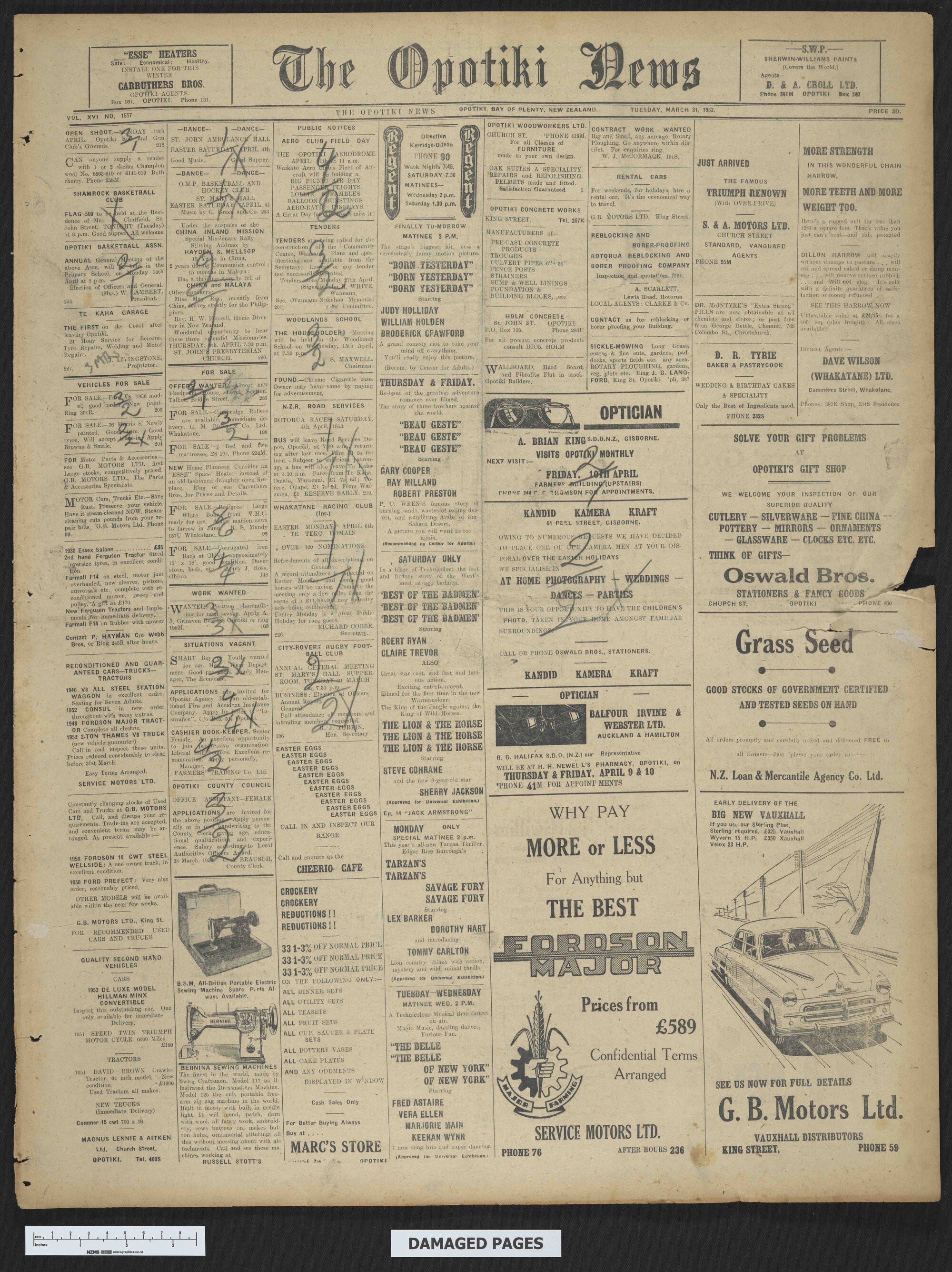 1953-03-31 Opotiki News